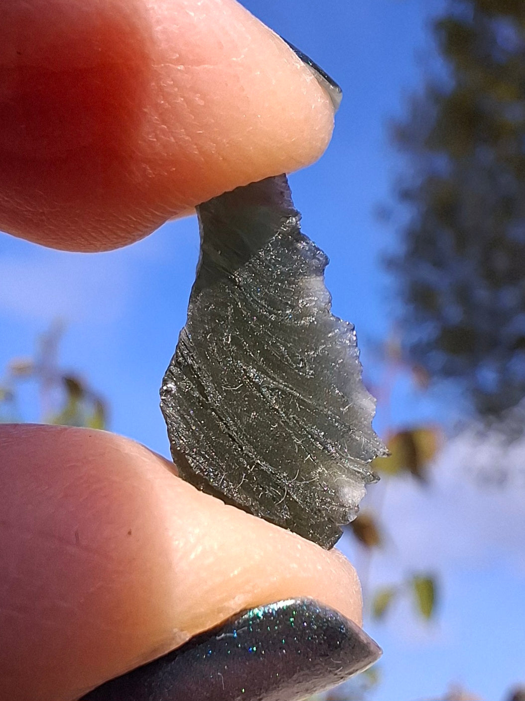 Moldavite Piece, 0.98g, Tektite (Ref: 1388)