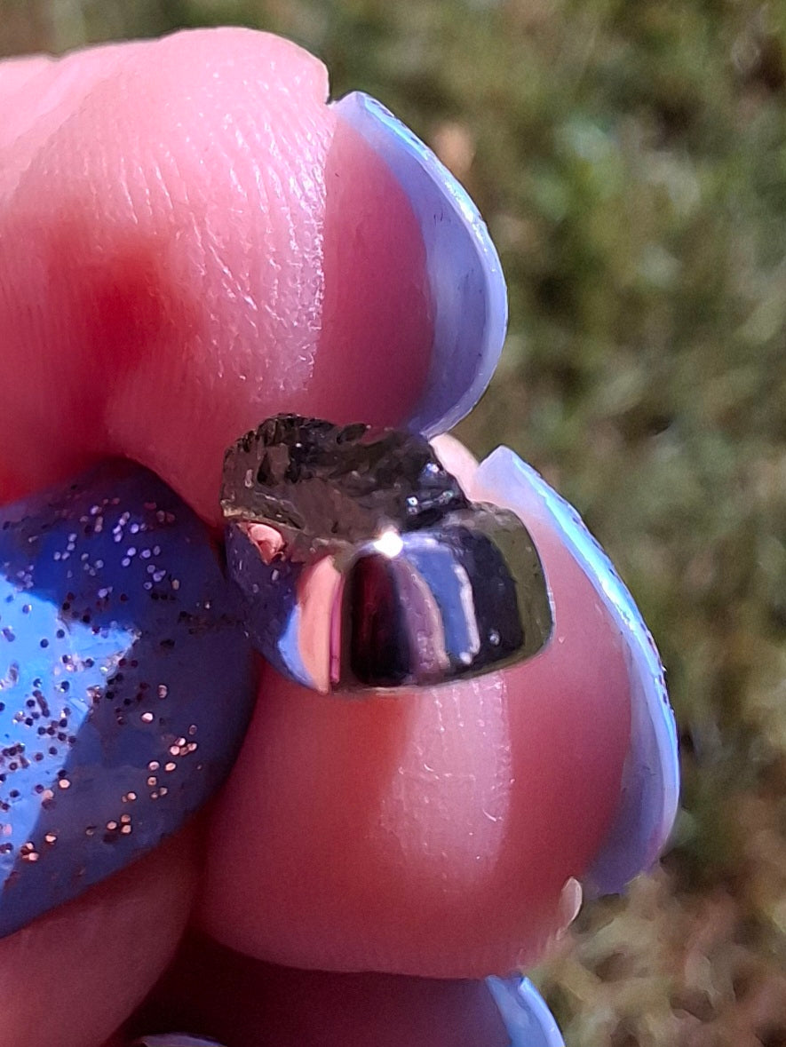 Moldavite Pendant, 925 Silver, Tektite (Ref: P82)