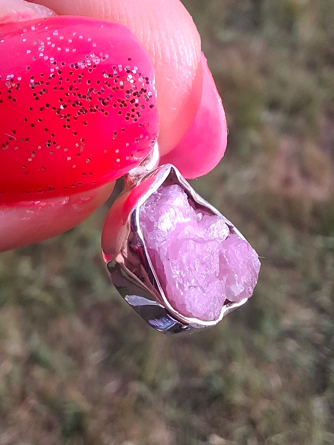 Pink Tourmaline Pendant, 925 Silver, Crystal (Ref: PT10)