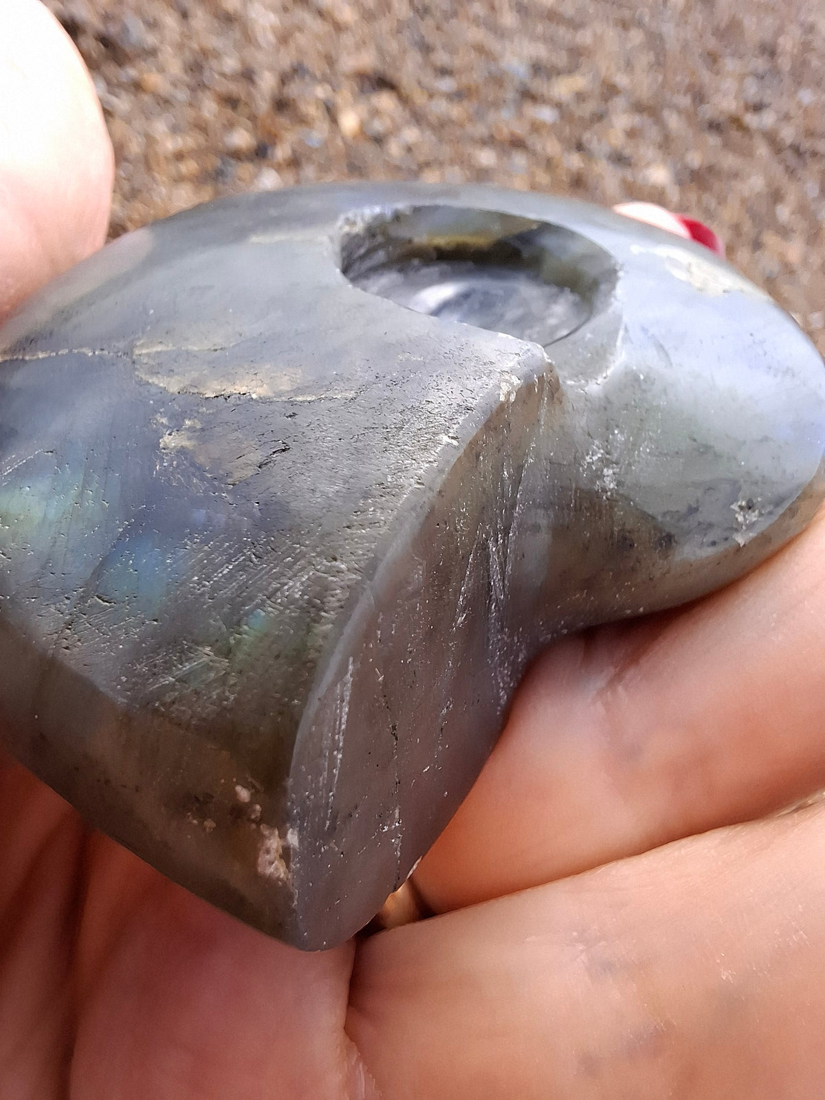 Labradorite Ammonite Carving, 146.90g, Crystal (Ref: laba5)