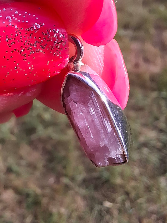 Pink Tourmaline Pendant, 925 Silver, Crystal (Ref: PT54)
