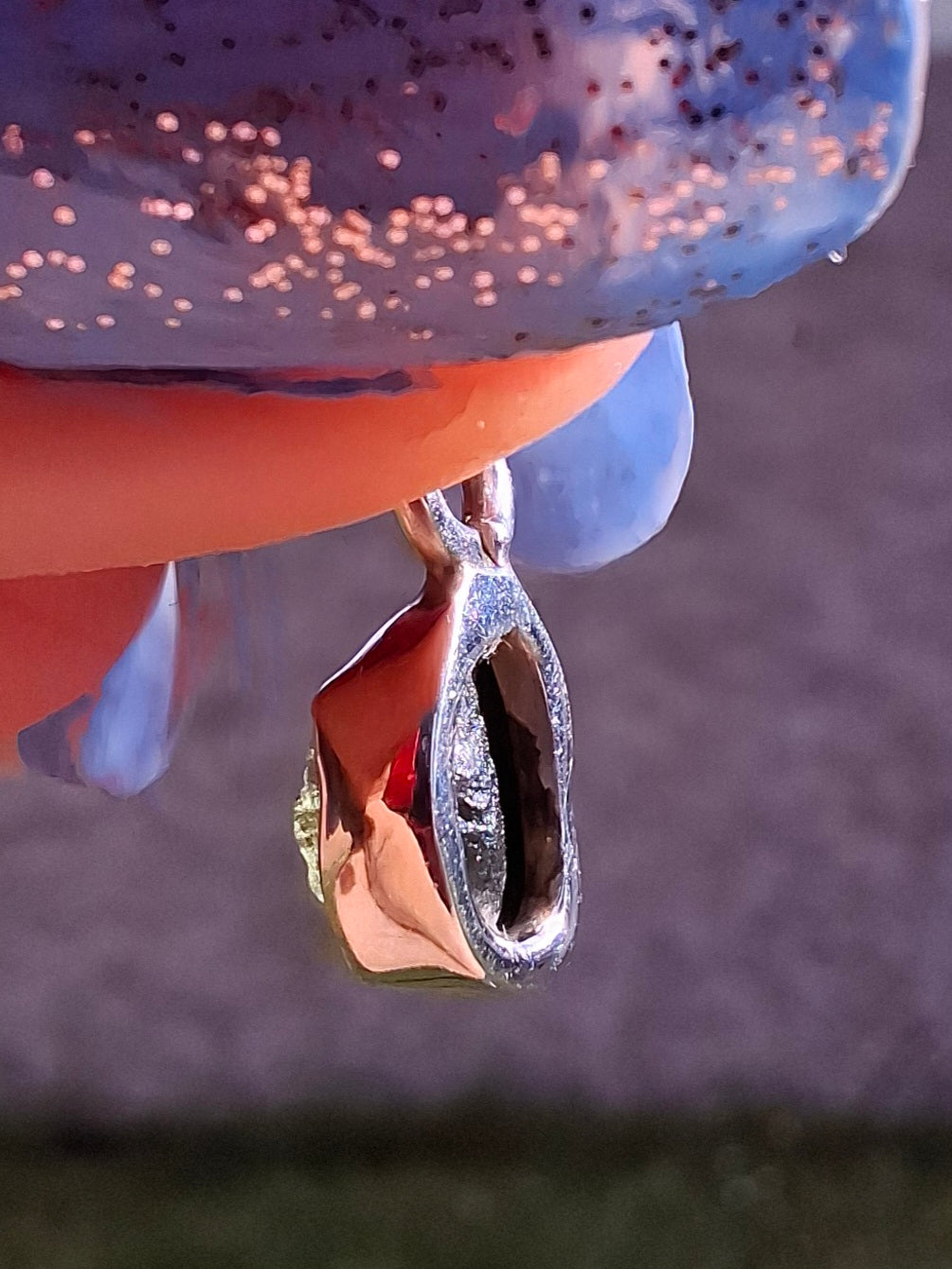 Moldavite Pendant, 925 Silver, Tektite (Ref: P53)