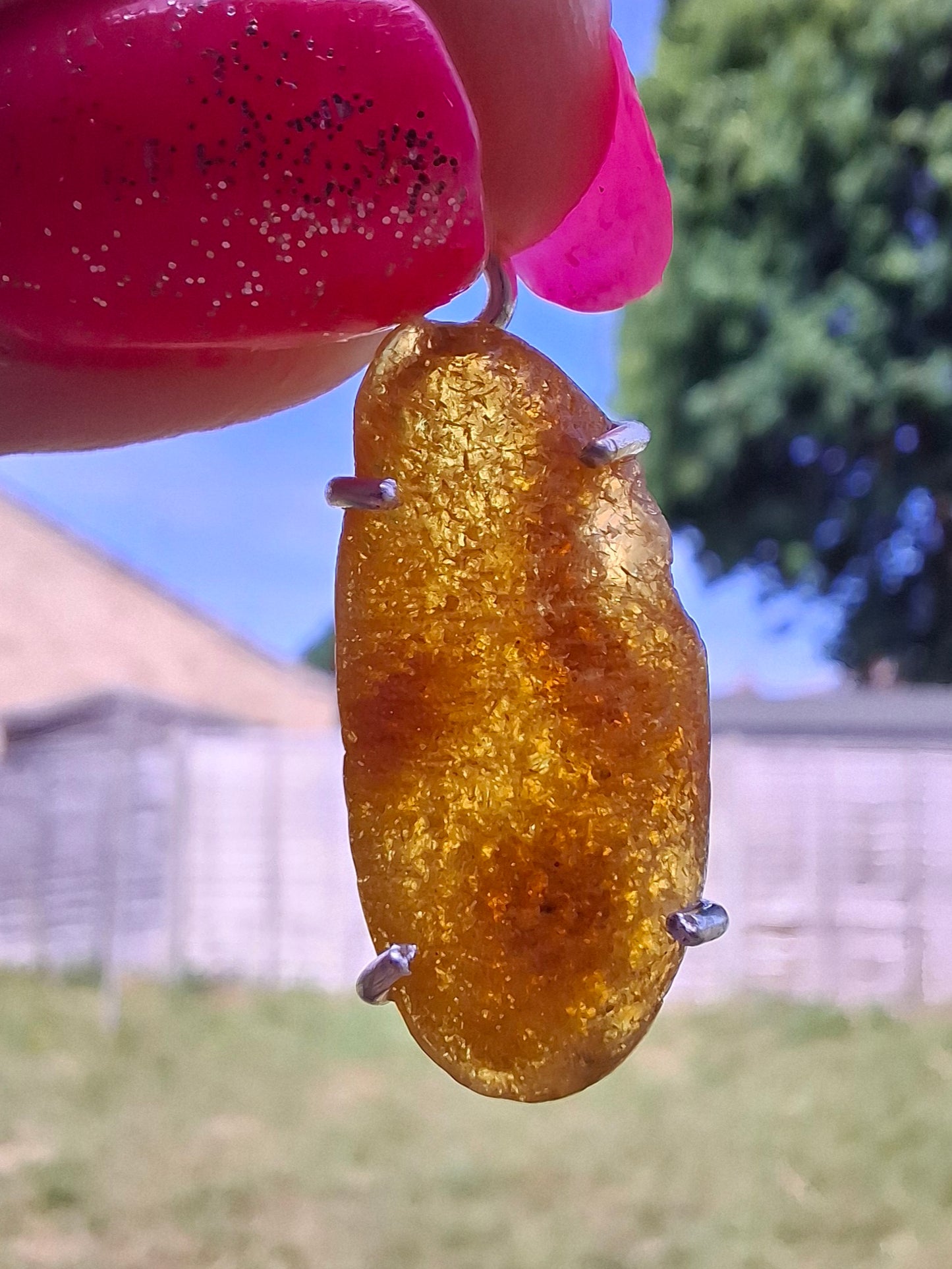 Baltic Amber Pendant, 925 Silver, Fossil (Ref: AP12)