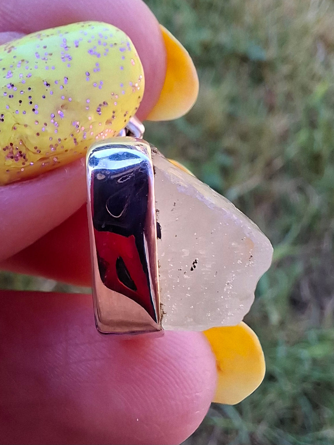 Libyan Desert Glass Pendant, 925 Silver, Tektite (Ref: LP104)