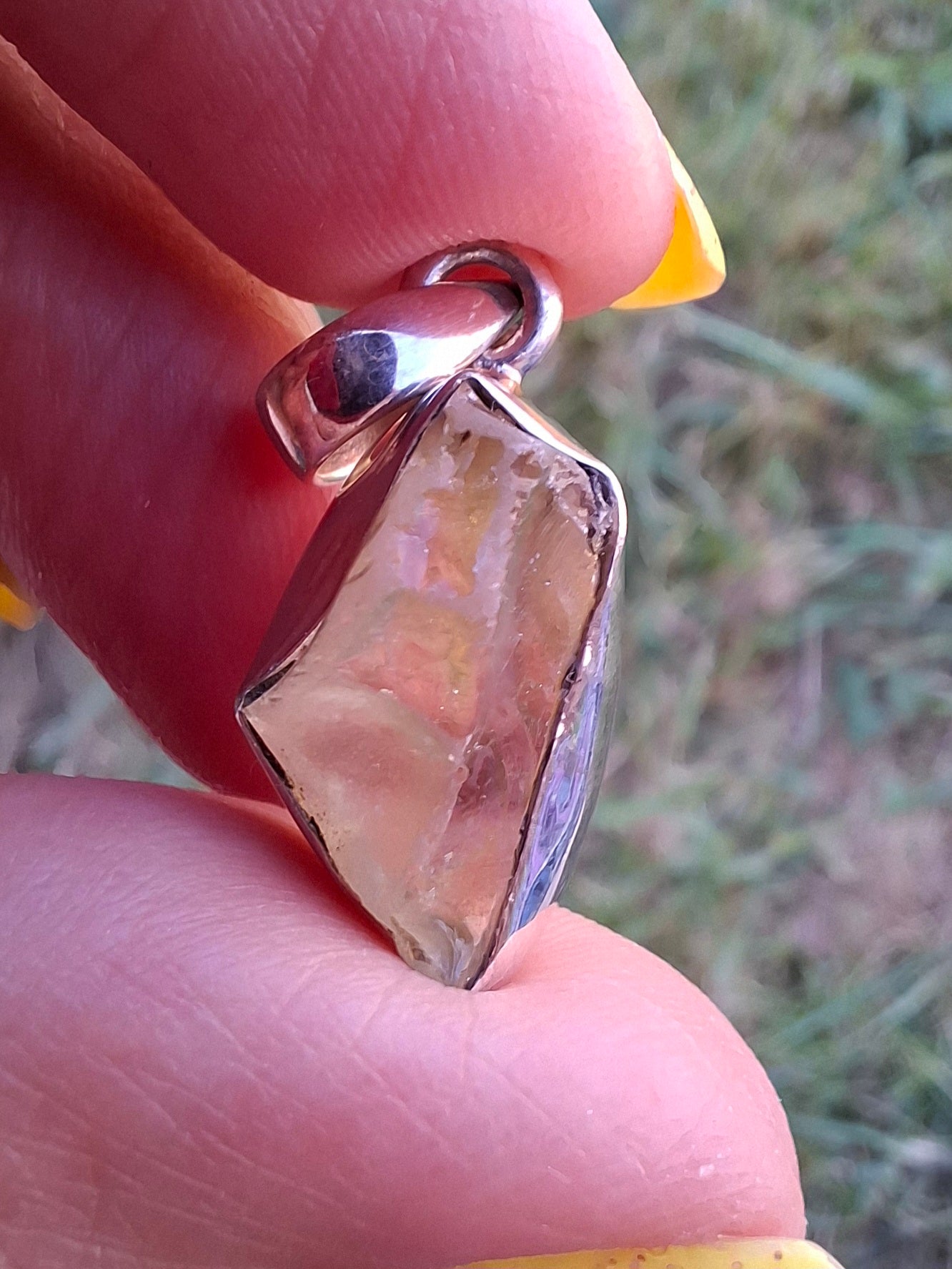Libyan Desert Glass Pendant, 925 Silver, Tektite (Ref: LP97)