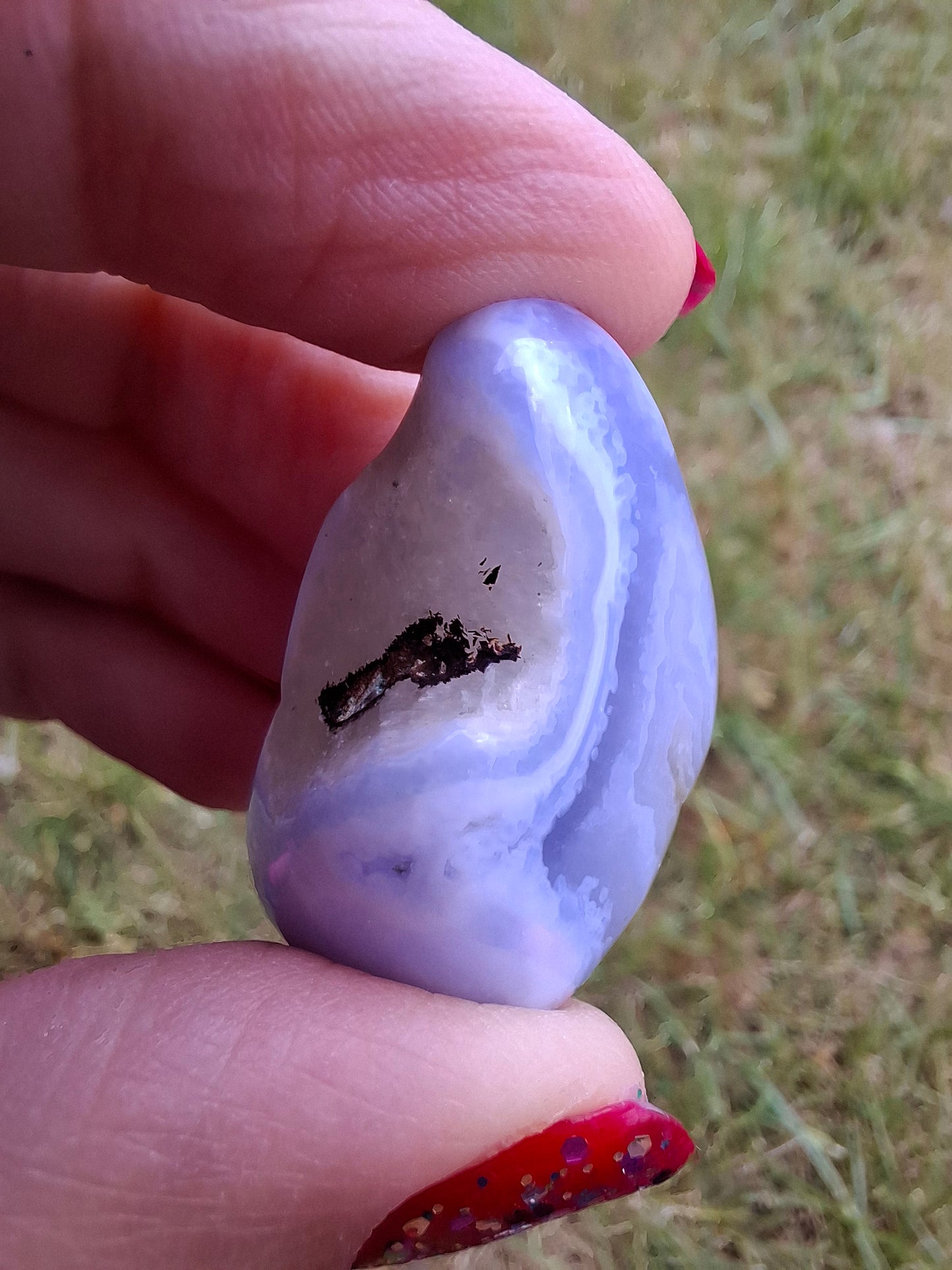 Blue Lace Agate, Tumble Stone, Crystal (Ref: T141)