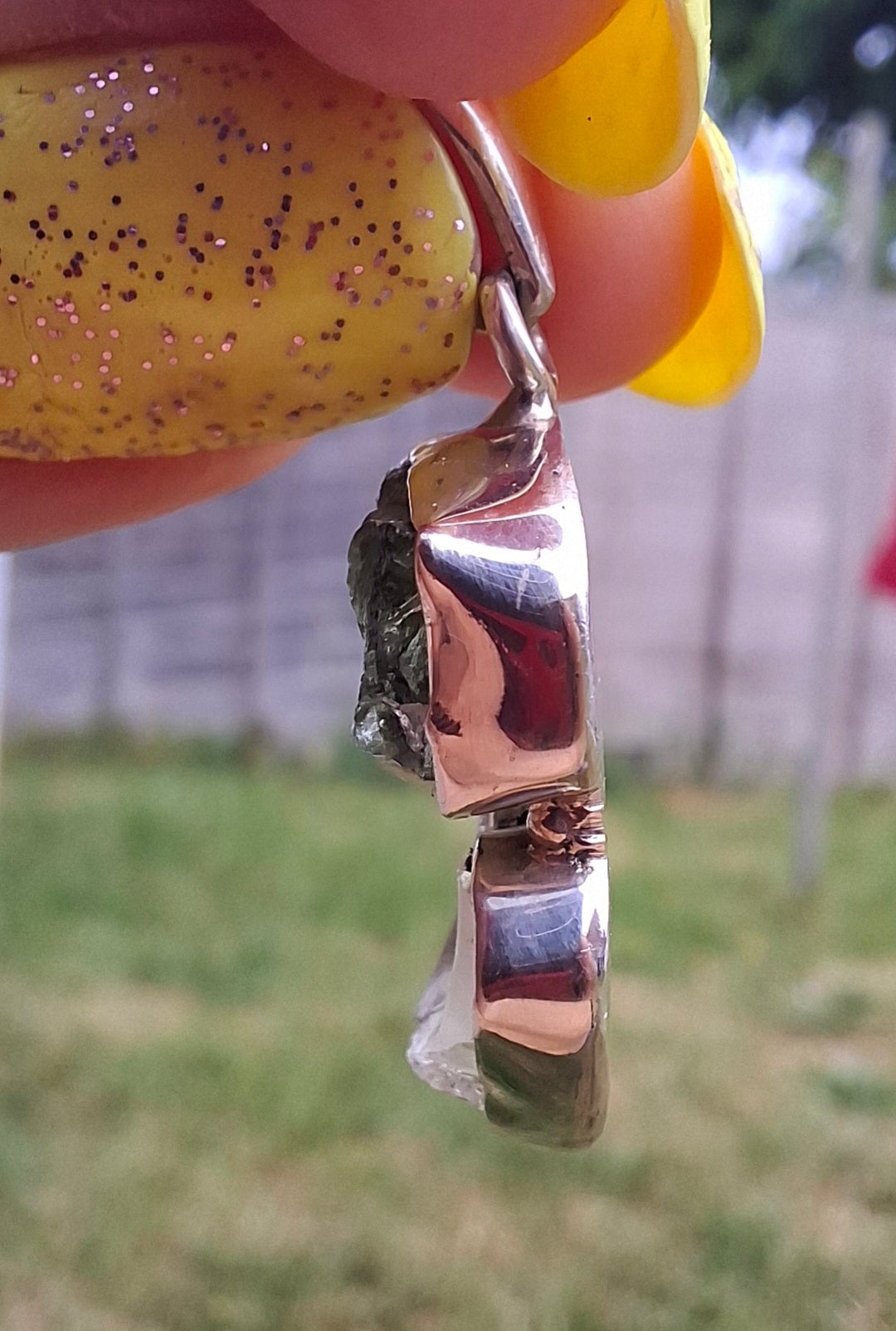 Moldavite & Libyan Desert Glass Pendant, 925 Silver, Tektite (Ref: MLP5)