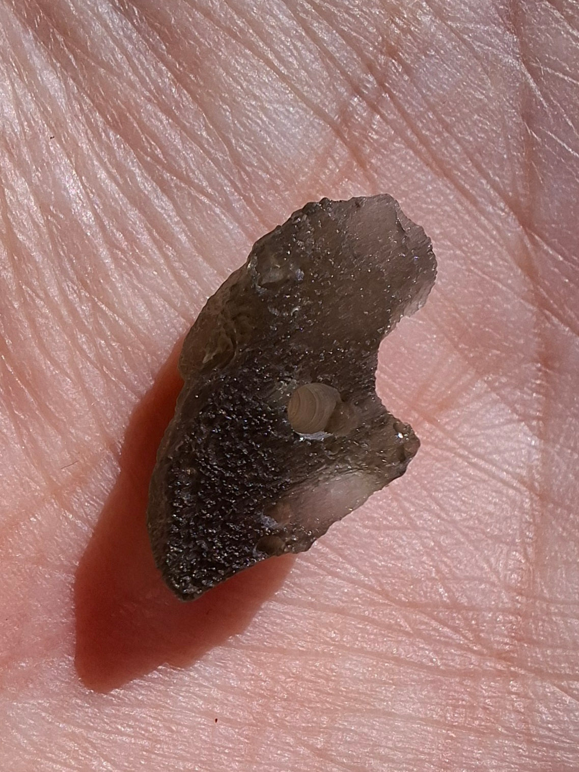 DRILLED, Moldavite Piece, 1.07g, Tektite (Ref: D17)