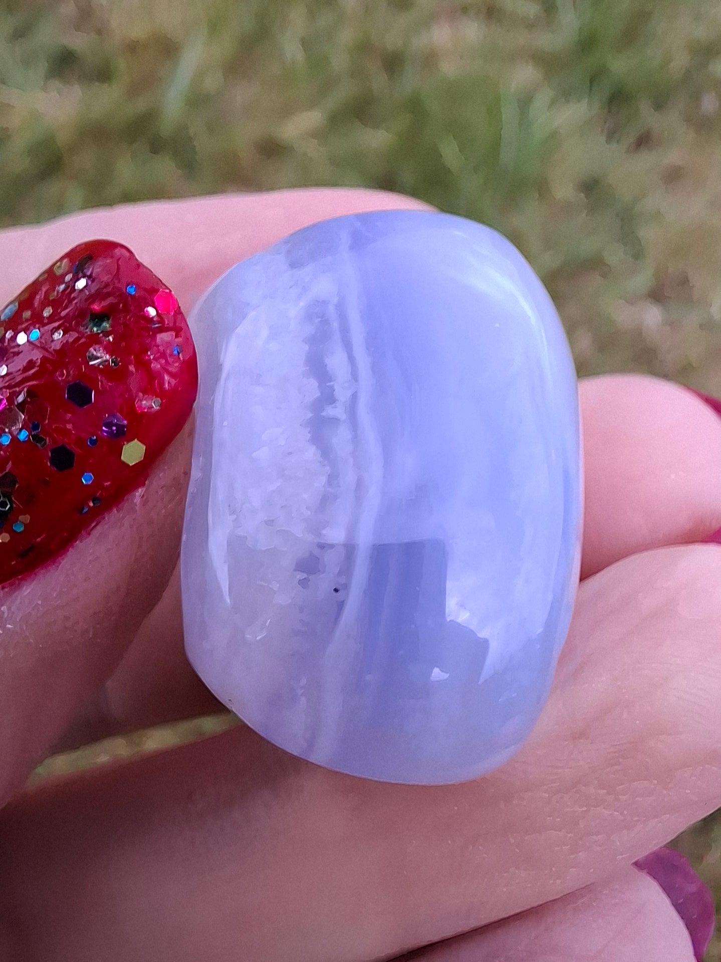 Blue Lace Agate, Tumble Stone, Crystal (Ref: T146)