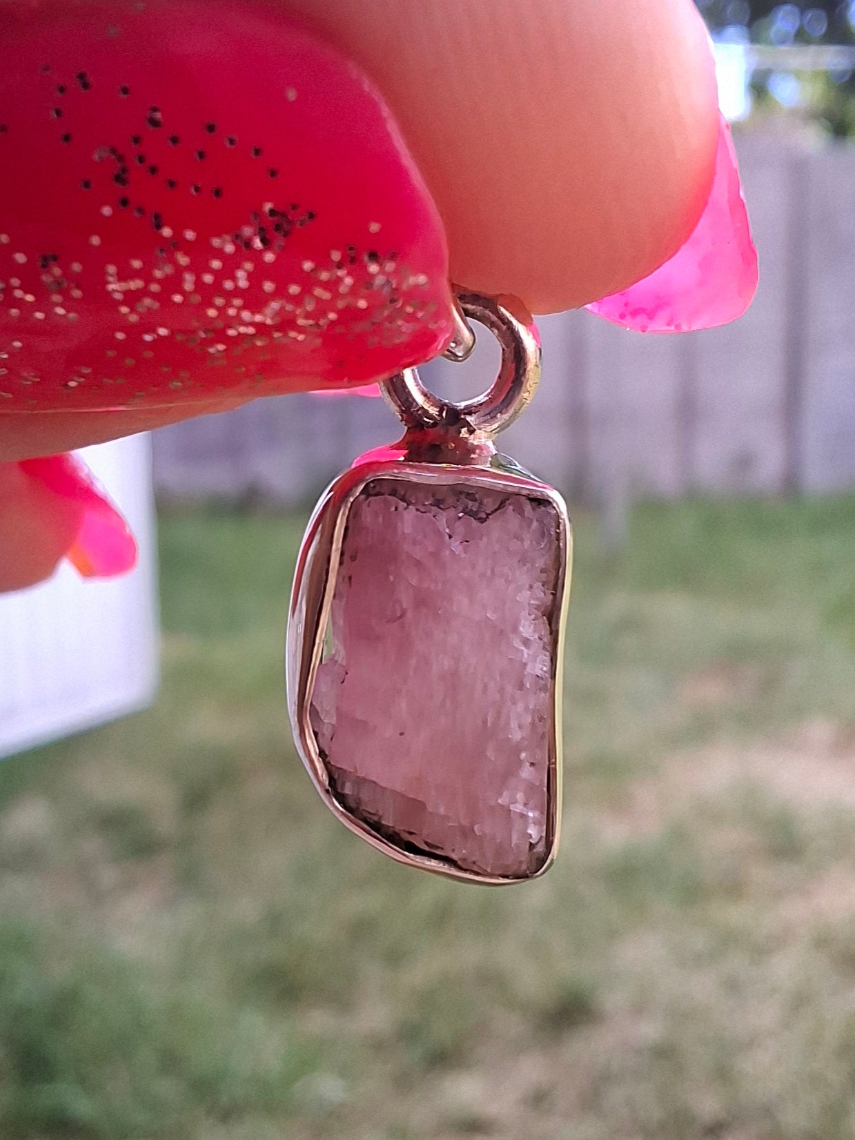 Pink Tourmaline Pendant, 925 Silver, Crystal (Ref: PT41)