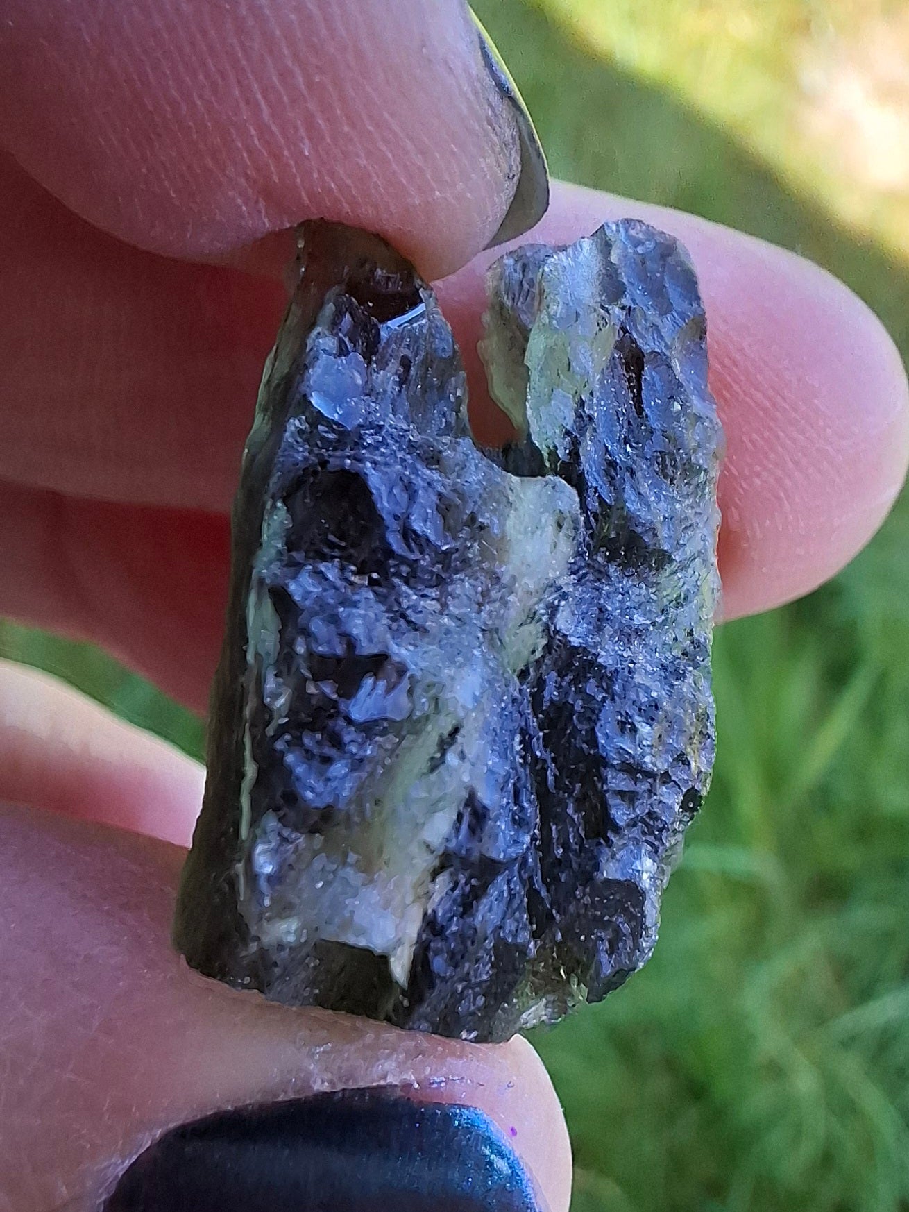 Moldavite Piece, NESMEN, 6.92g, Tektite (Ref: 1375)
