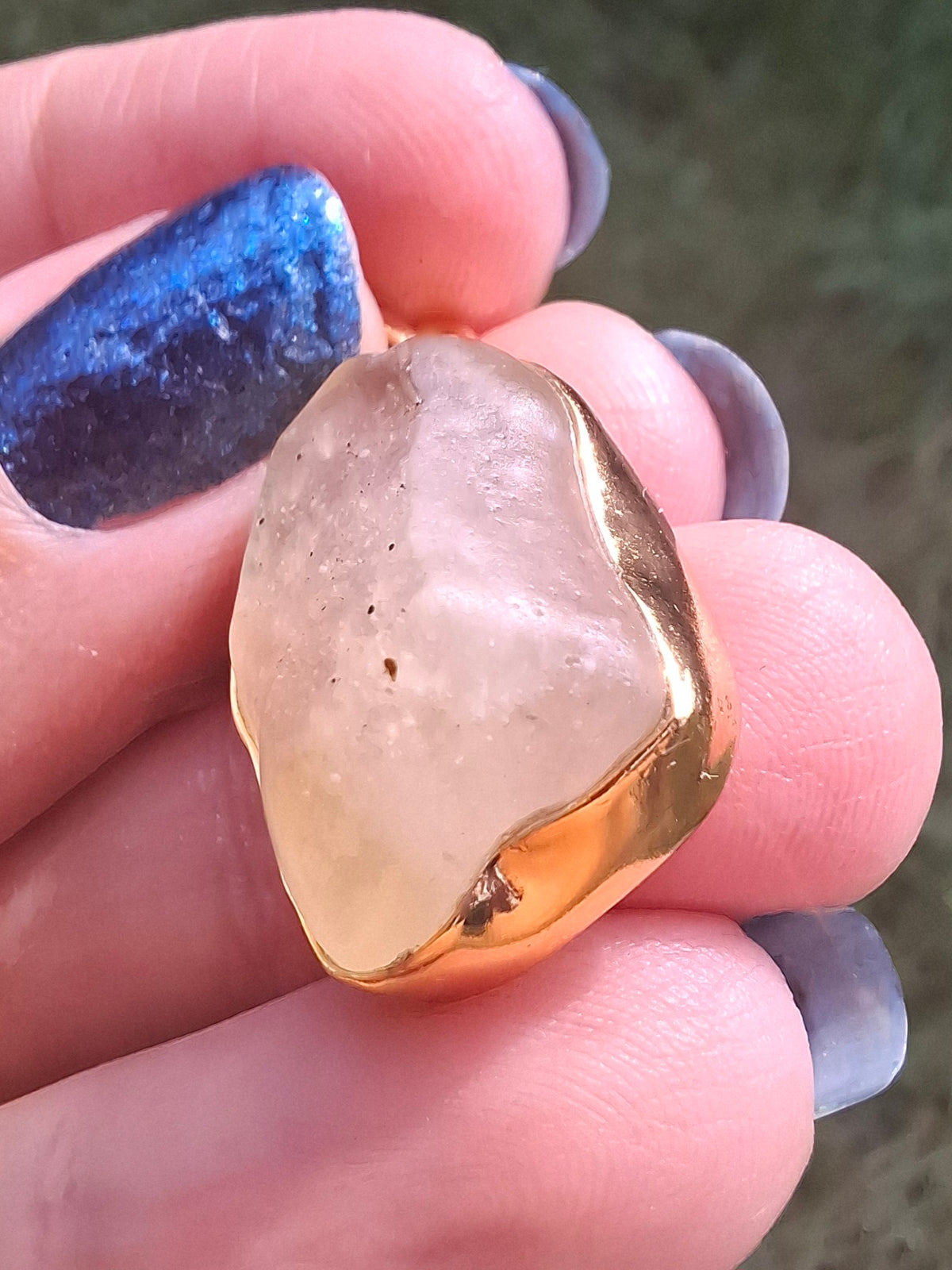 Libyan Desert Glass Pendant, 14K GOLD Plated, Tektite (Ref: LP123)