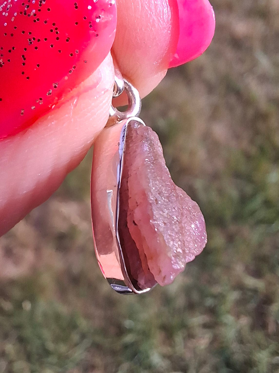 Pink Tourmaline Pendant, 925 Silver, Crystal (Ref: PT95)