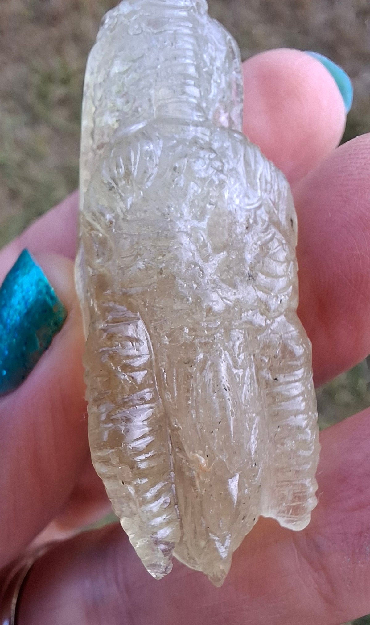 Libyan Desert Glass DRAGON HEAD carving, 22.42g, Tektite (Ref: Dragon 2)