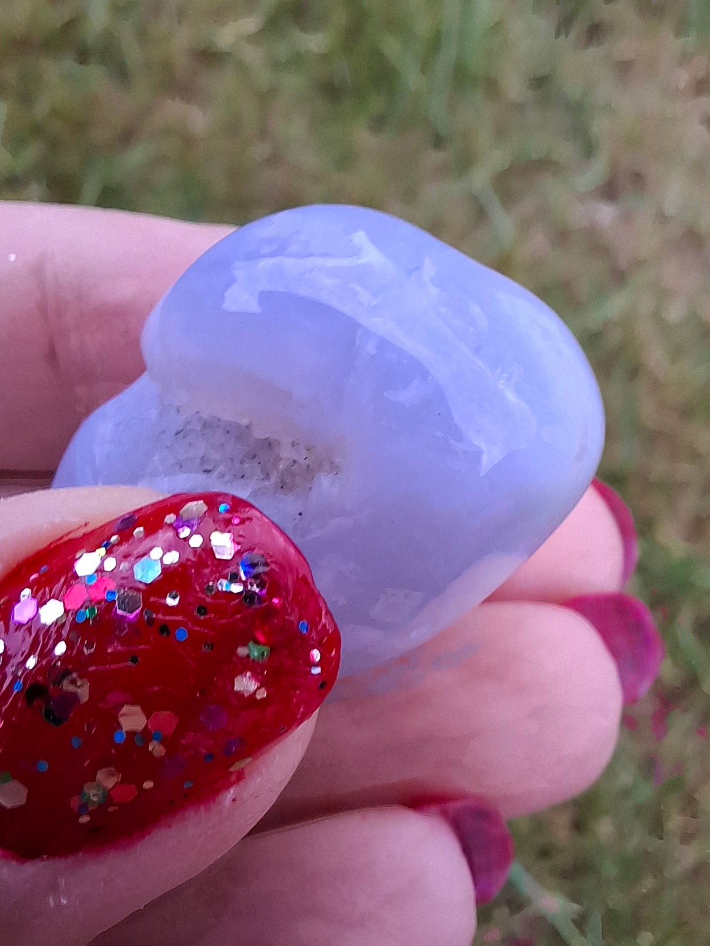 Blue Lace Agate, Tumble Stone, Crystal (Ref: T143)
