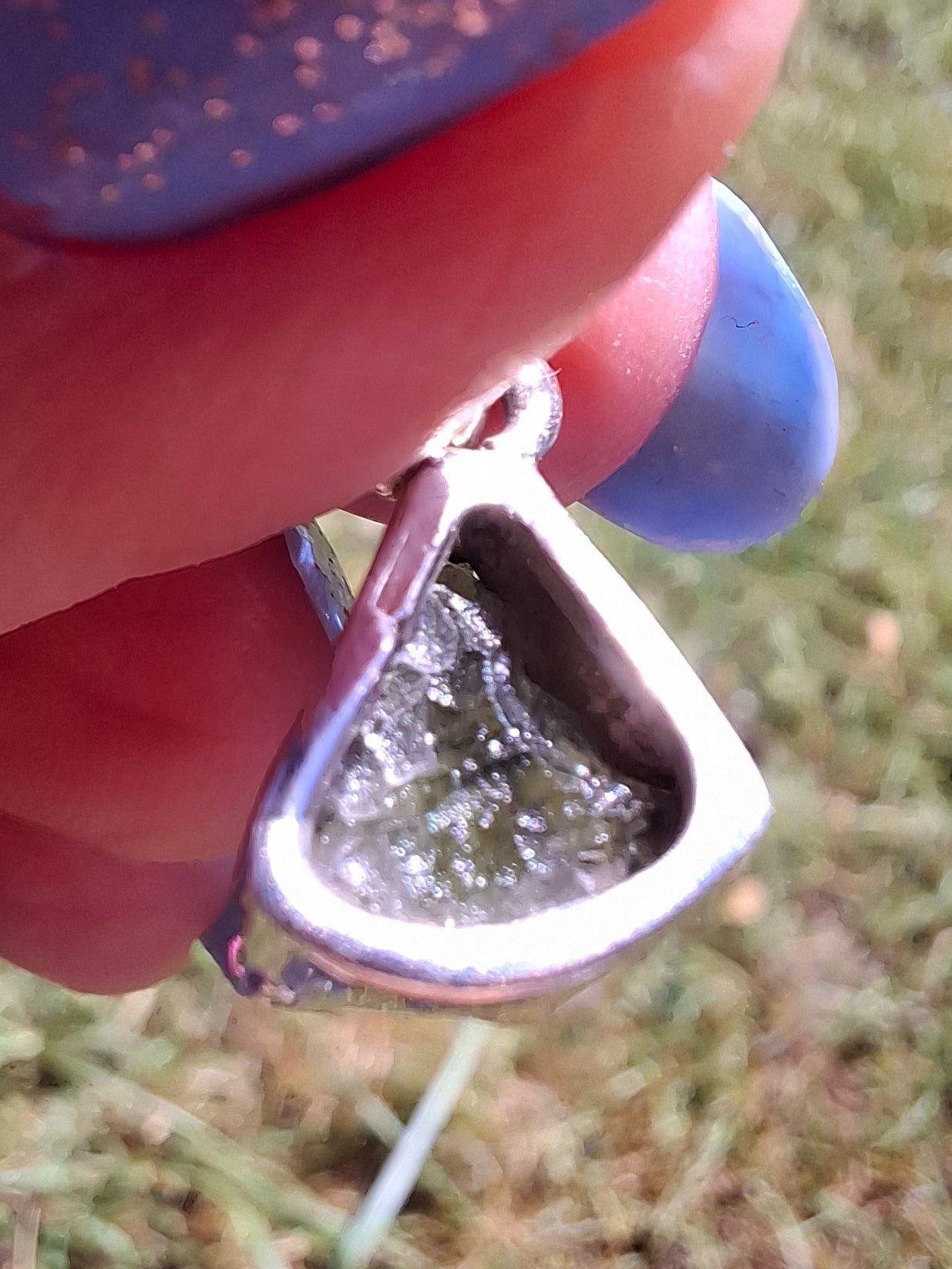 Moldavite Pendant, 925 Silver, Tektite (Ref: P74)