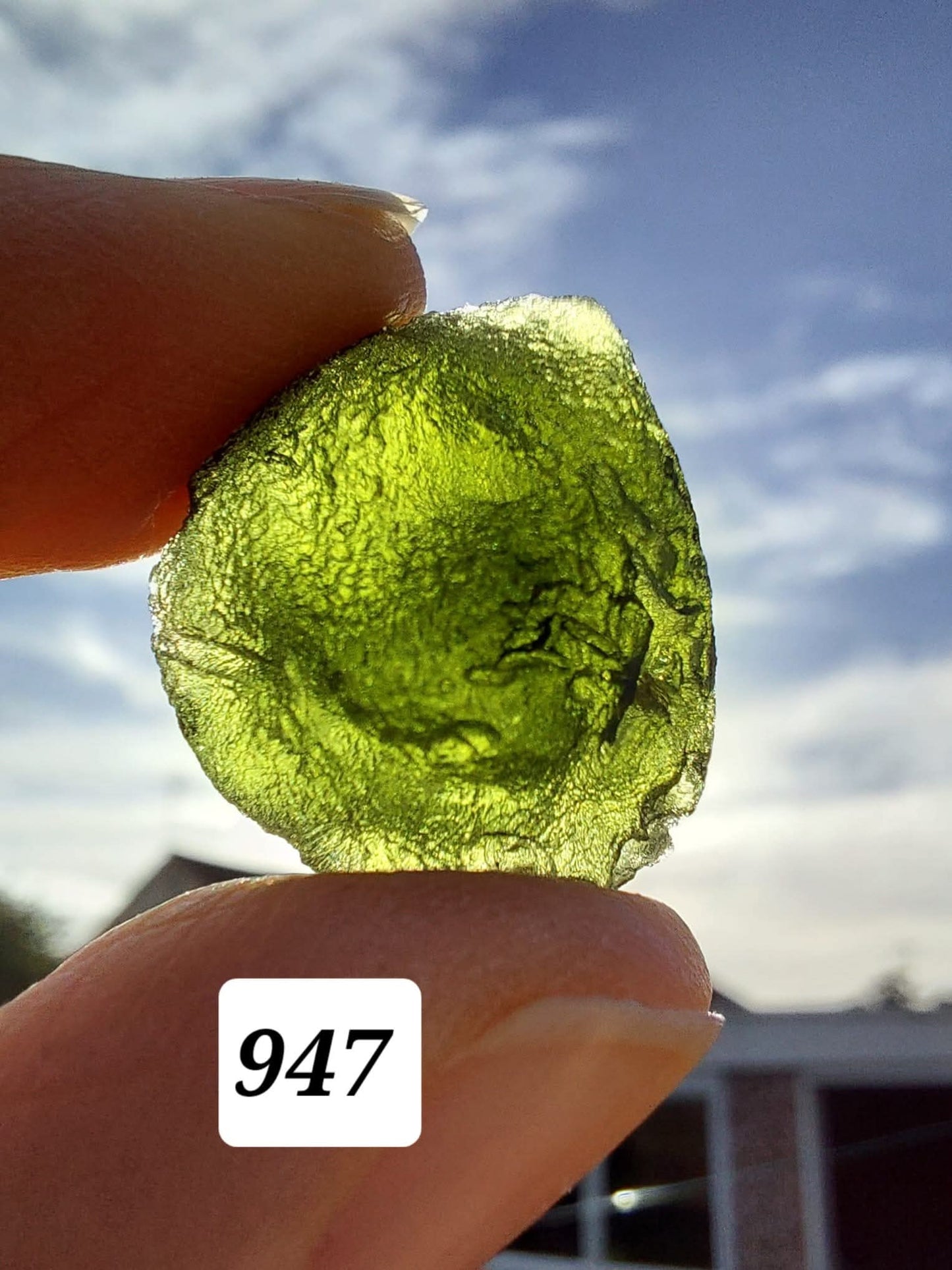 Moldavite Piece, NESMEN,  5.48g, Tektite (Ref: 947)