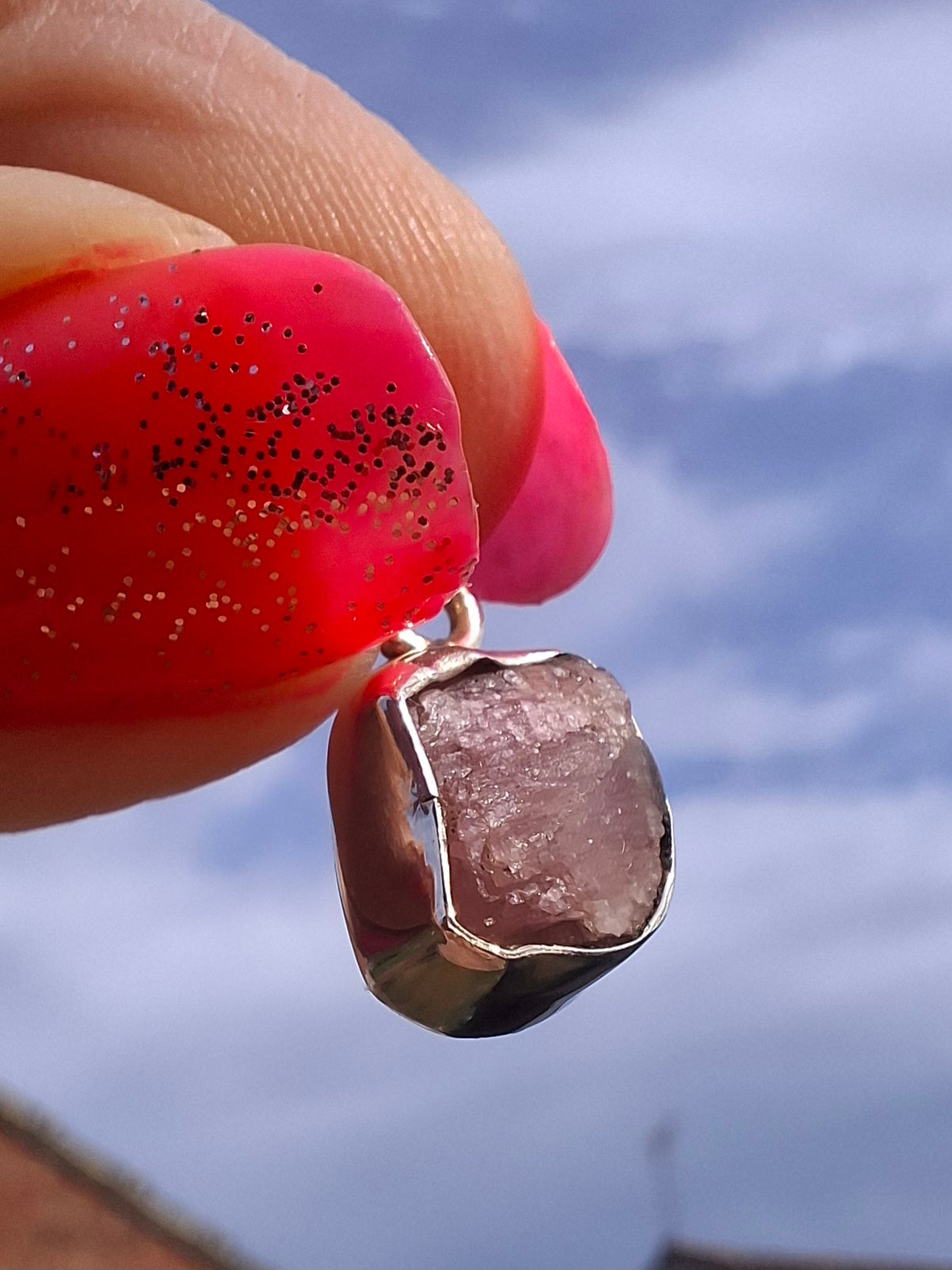 Pink Tourmaline Pendant, 925 Silver, Crystal (Ref: PT82)