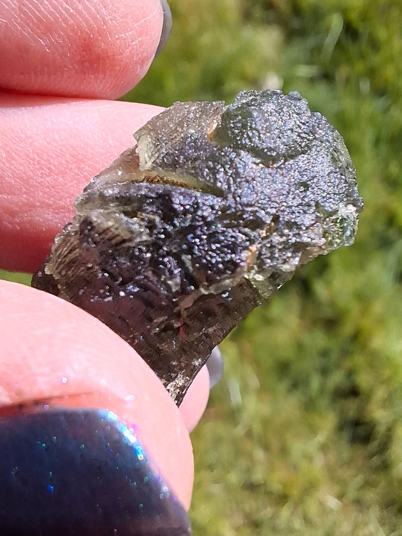 Moldavite Piece, NESMEN, 8.04g, Tektite (Ref: 1377)