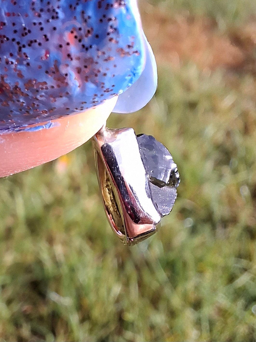 Moldavite Pendant, 925 Silver, Tektite (Ref: P51)