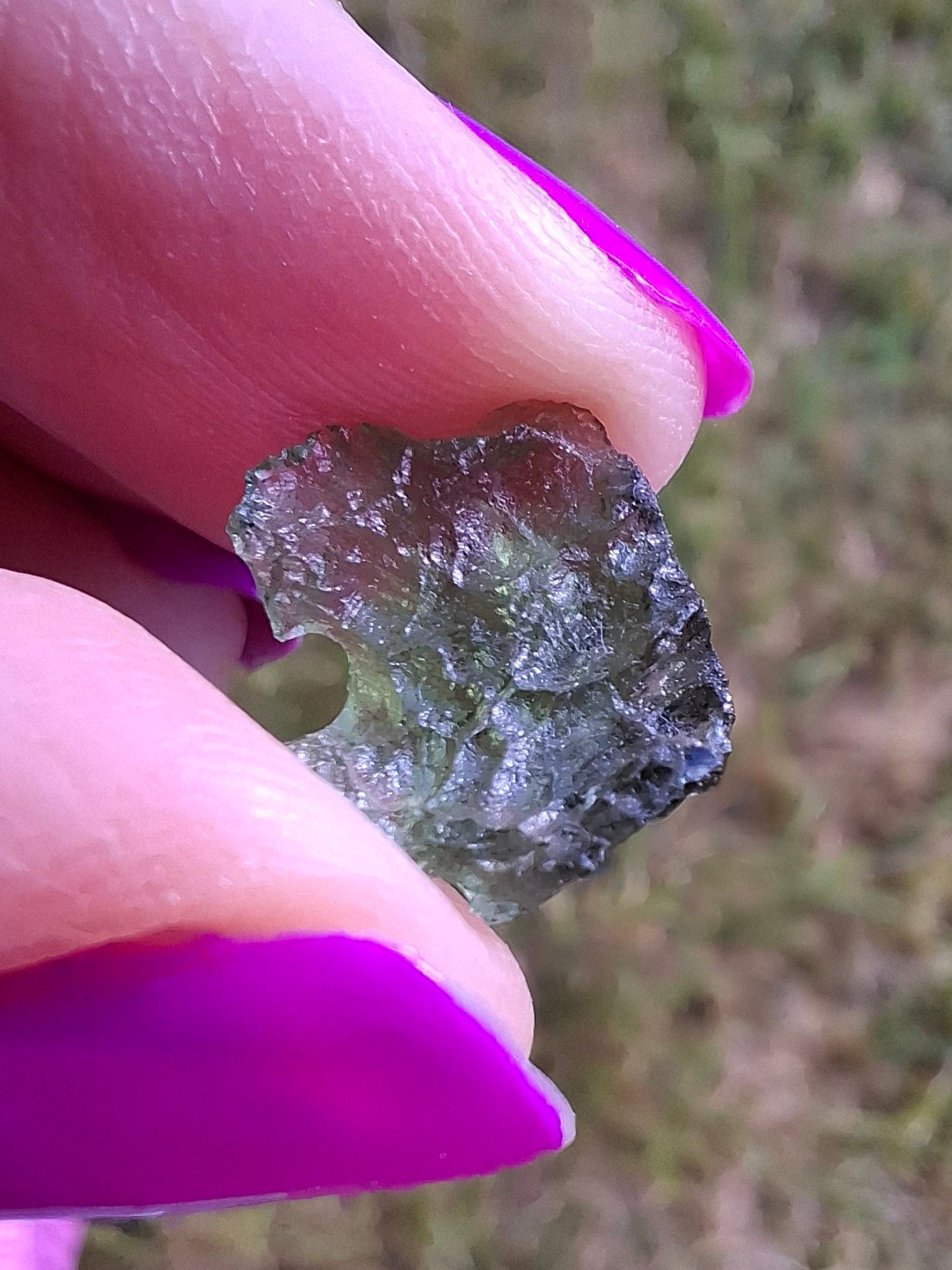 Moldavite Piece, 0.59g, Tektite (Ref: 1428)