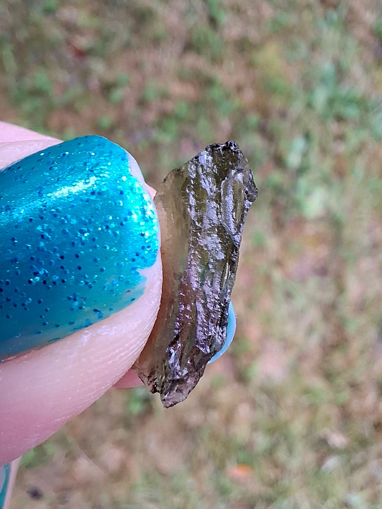Moldavite Piece, 0.44g, Tektite (Ref: 1420)