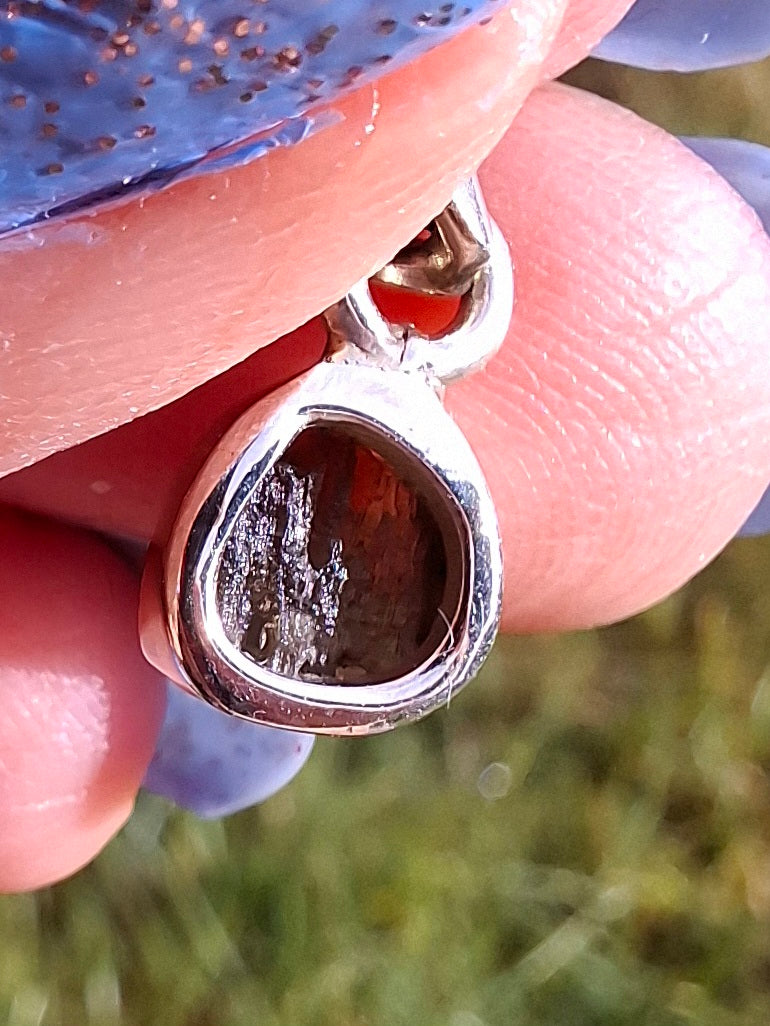 Moldavite Pendant, 925 Silver, Tektite (Ref: P50)