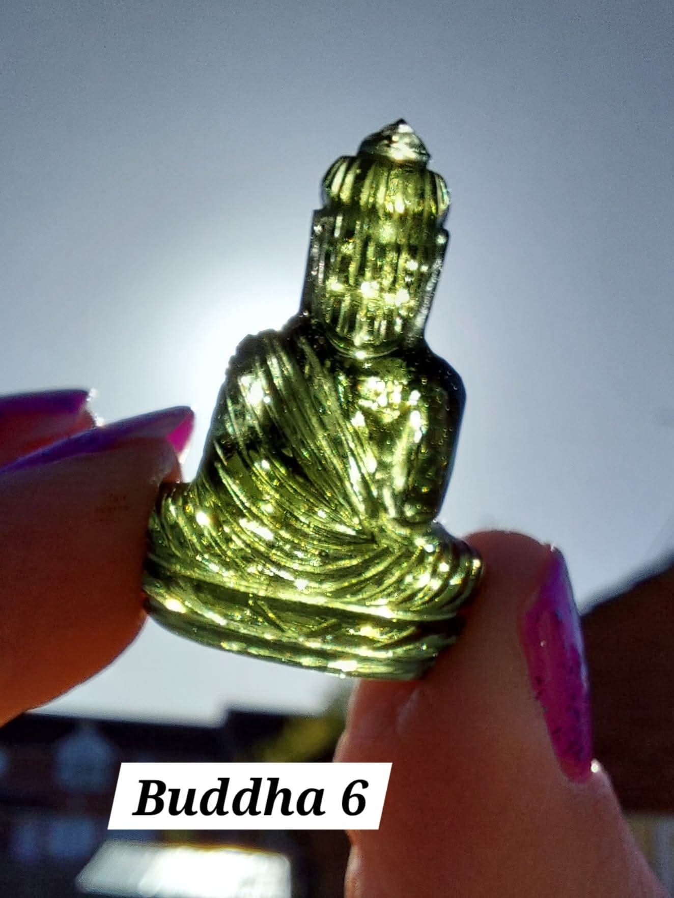 Moldavite BUDDHA Carving, 4.23g, Tektite (Ref: Buddha6)