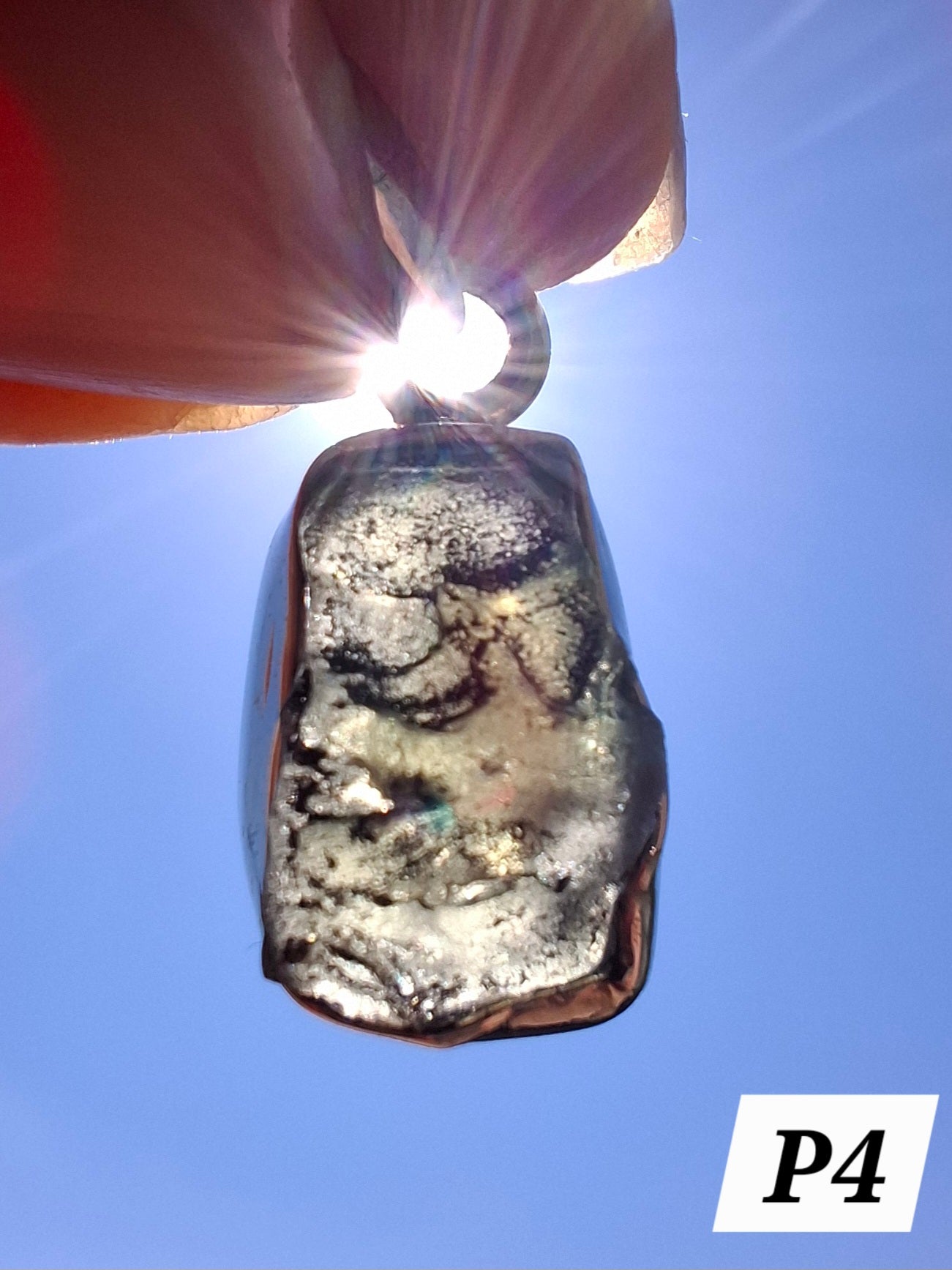 Moldavite Pendant, 925 silver, Tektite (Ref: P4)