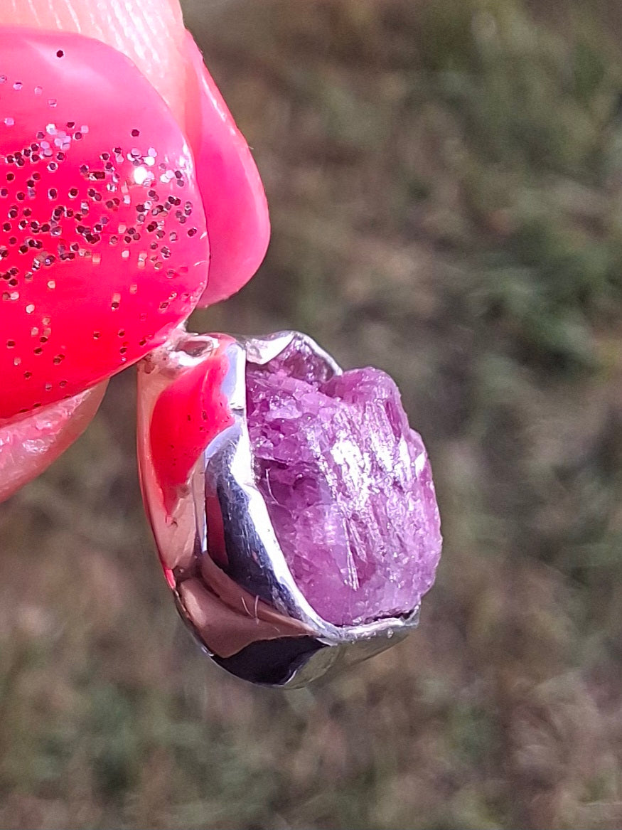 Pink Tourmaline Pendant, 925 Silver, Crystal (Ref: PT18)