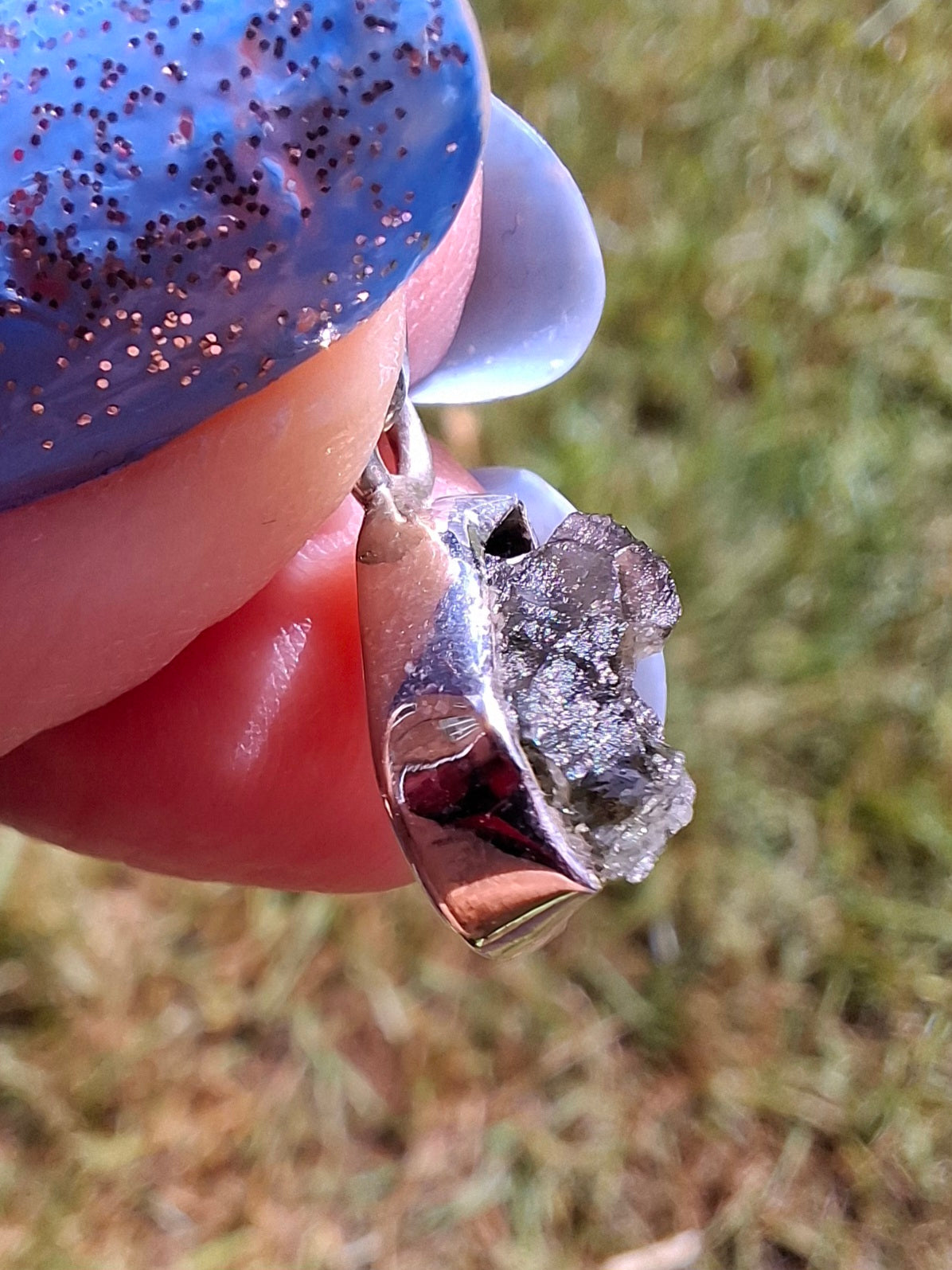 Moldavite Pendant, 925 Silver, Tektite (Ref: P65)