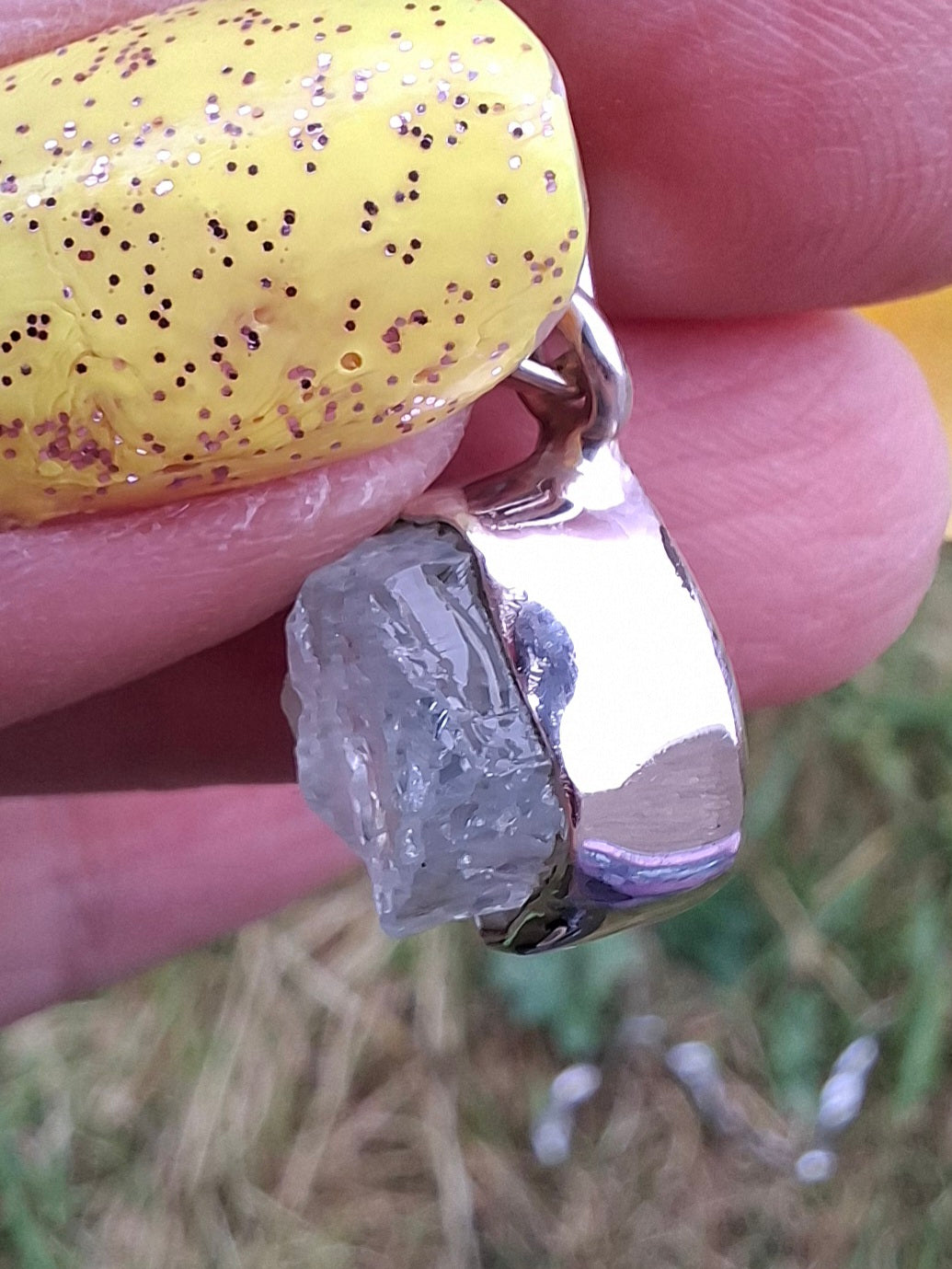 Aquamarine Pendant, 925 Silver, Crystal (Ref: AQ18)