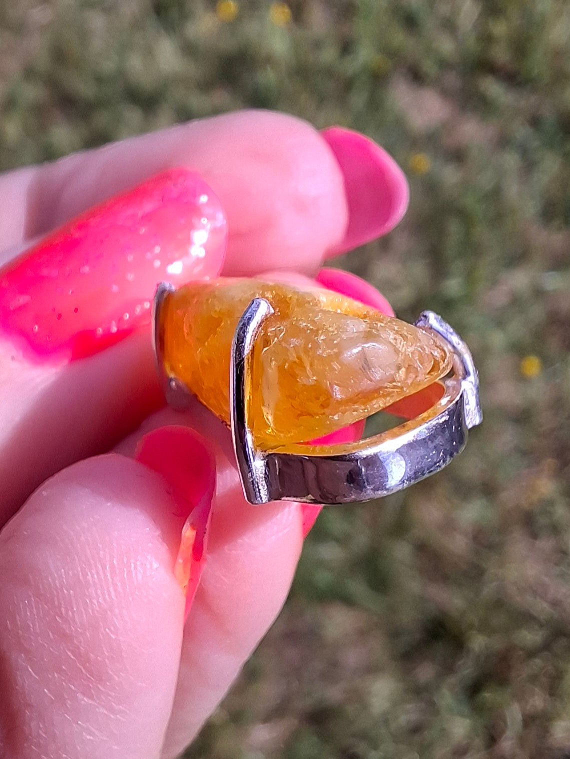Baltic Amber Pendant, 925 Silver, Fossil (Ref: AP2)