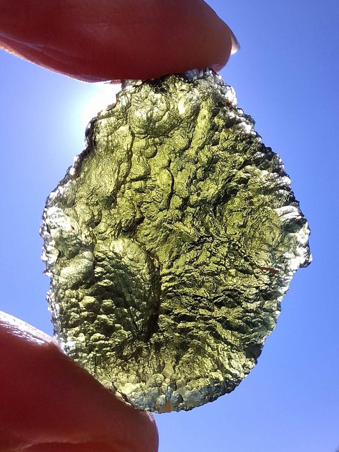 Moldavite Piece, CHLUM MAROUSKOVO POLE, 15.55g, Tektite (Ref: 1180)