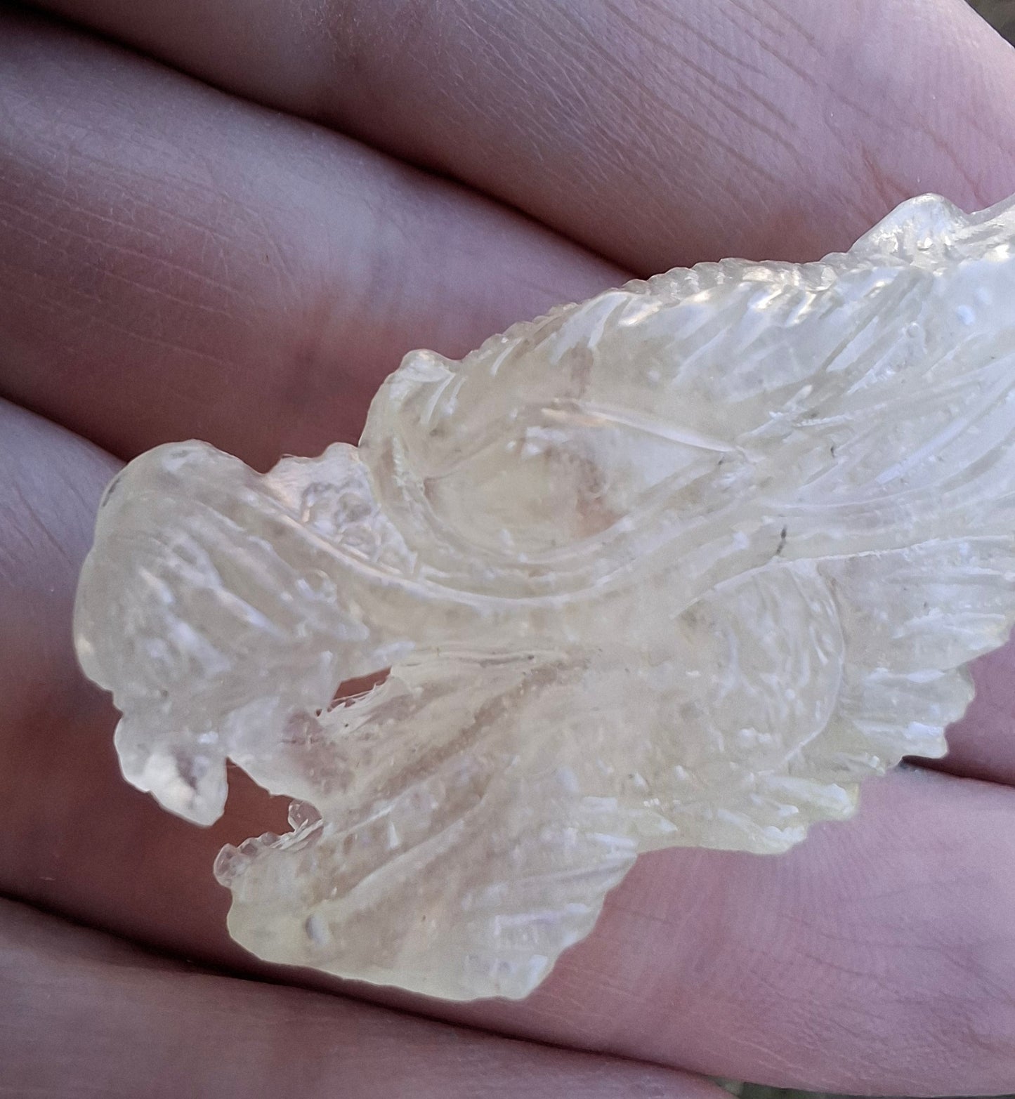 Libyan Desert Glass DRAGON HEAD carving, 9.66g, Tektite (Ref: Dragon 3)