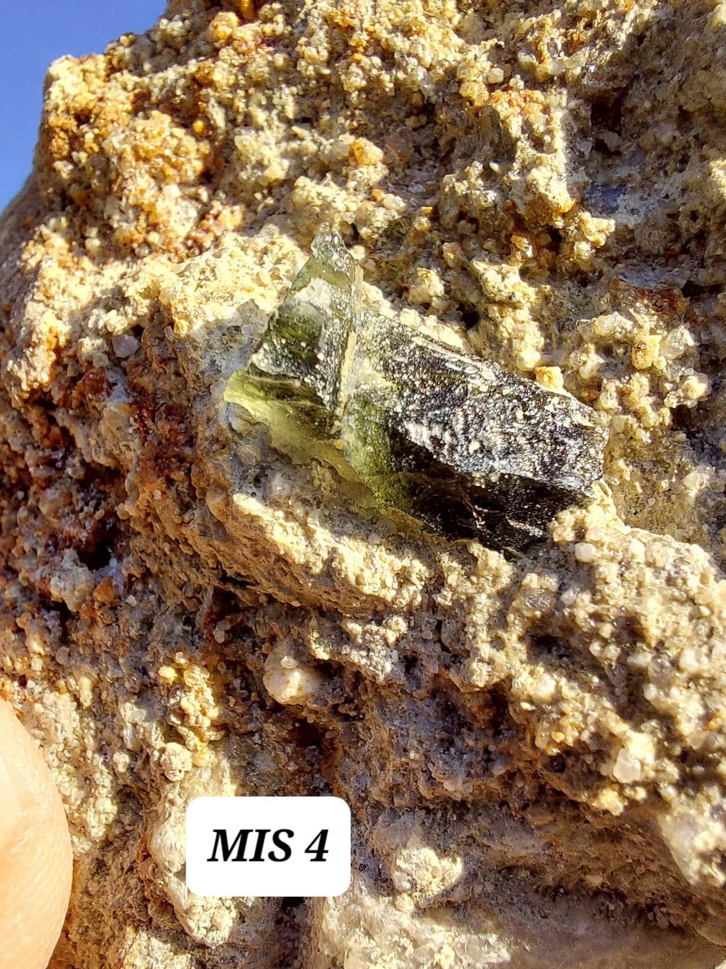 Moldavite In-Situ (in matrix), Besednice, Est- 2g, Tektite (Ref: MIS4)