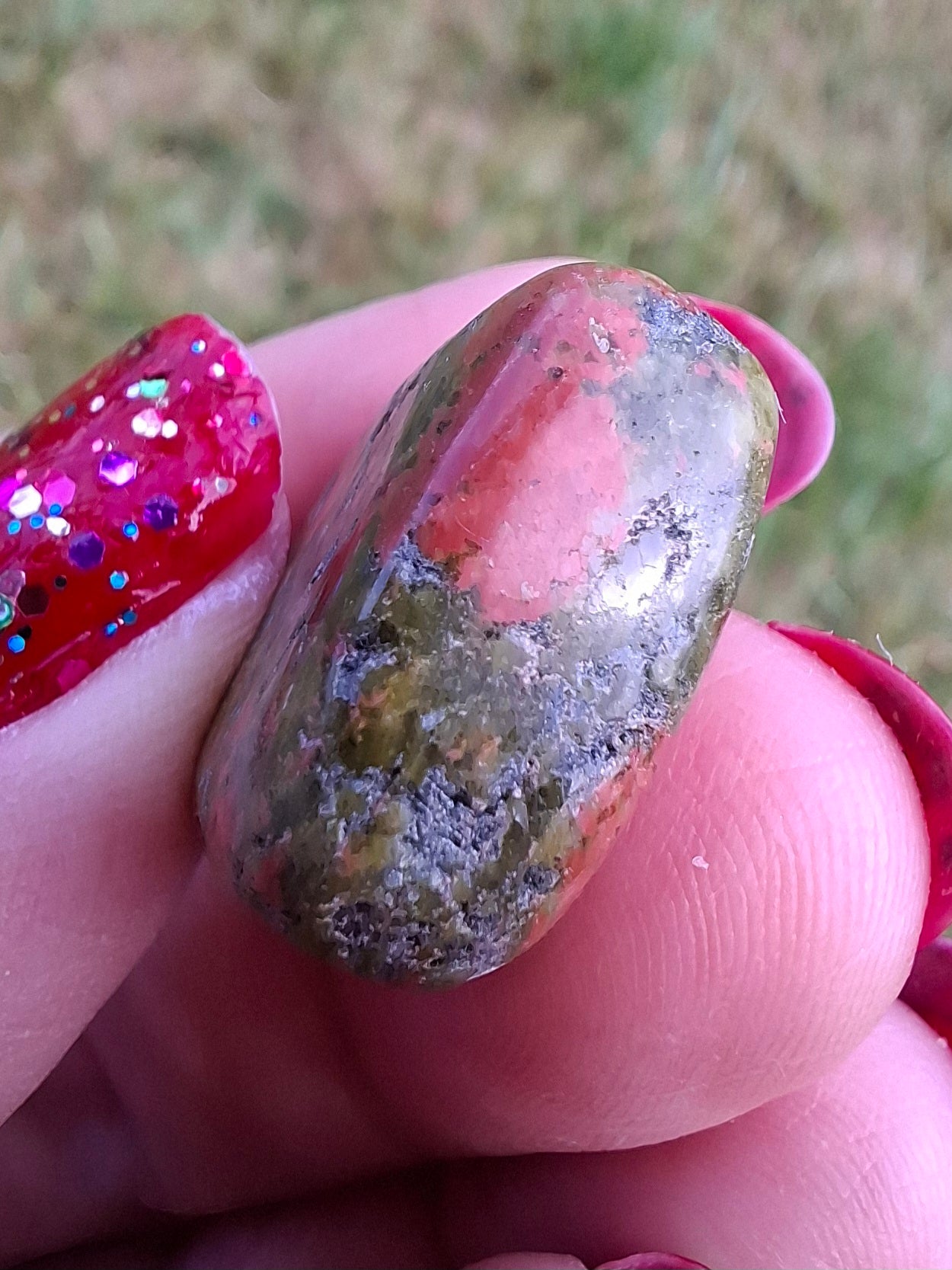 Unakite, Tumble Stone, Crystal (Ref: T180)