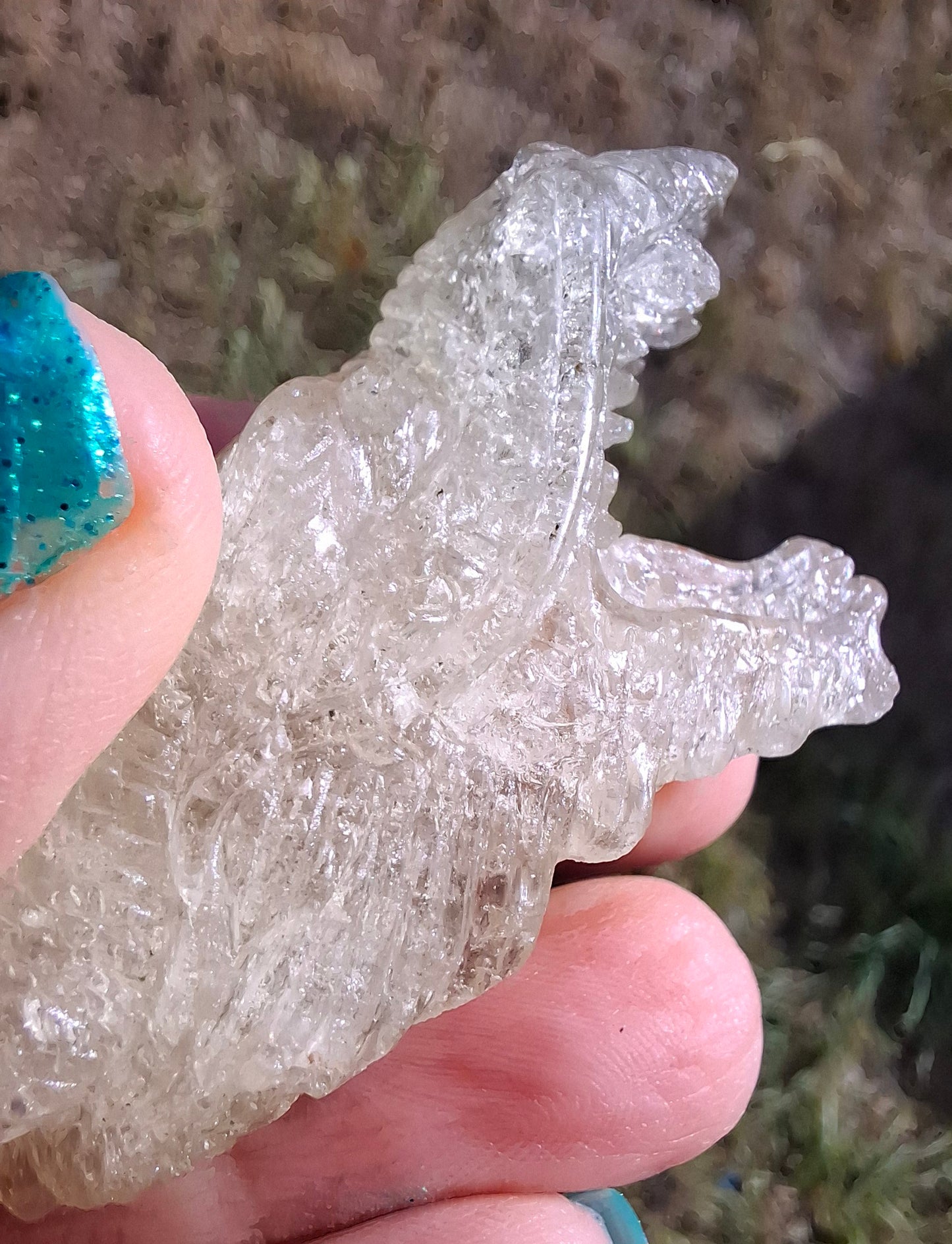 Libyan Desert Glass DRAGON HEAD carving, 22.42g, Tektite (Ref: Dragon 2)