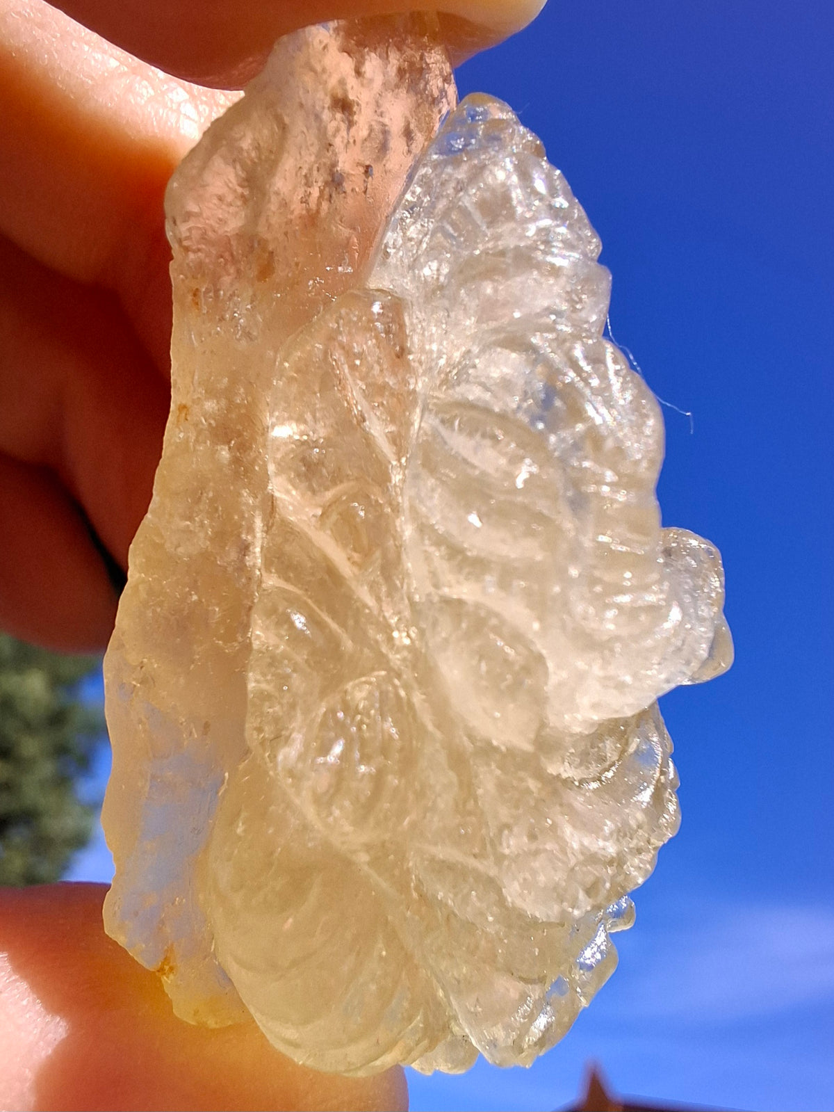 Libyan Desert Glass GANESHA carving, 18.39g, Tektite (Ref: Ganesha3)