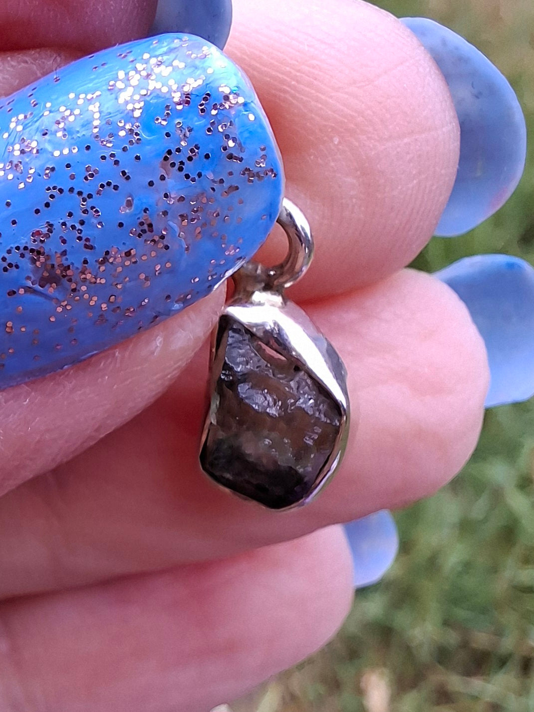 Moldavite Pendant, 925 Silver, Tektite (Ref: P72)