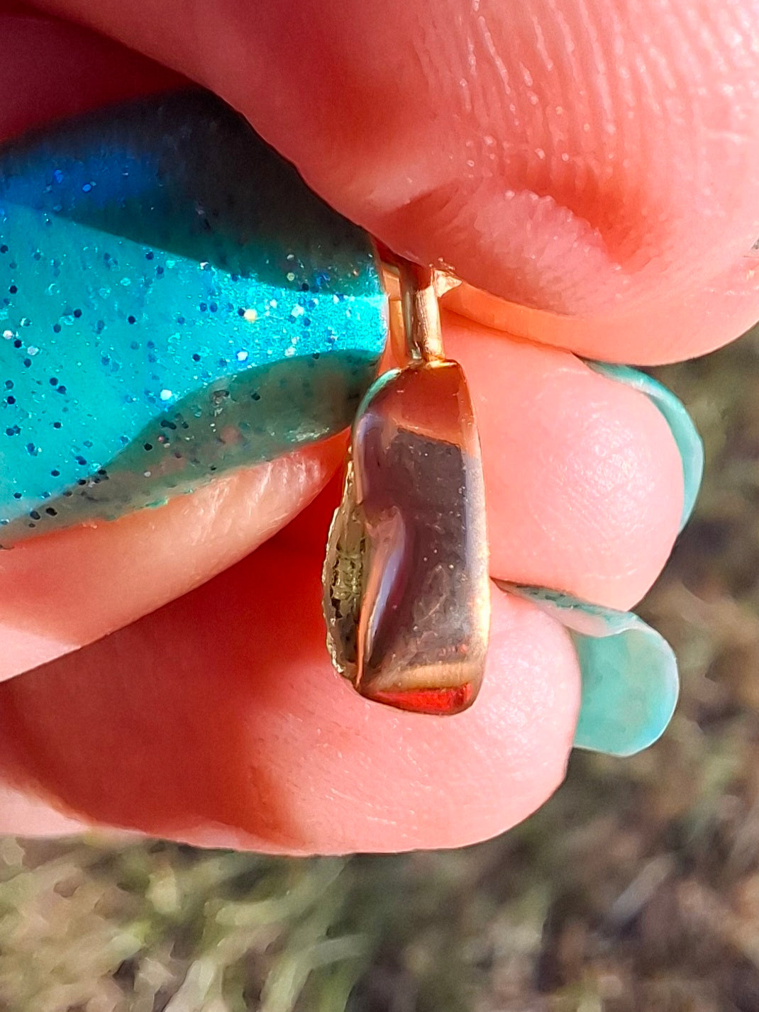 Moldavite Pendant, 14K GOLD Plated, Tektite (Ref: P453)