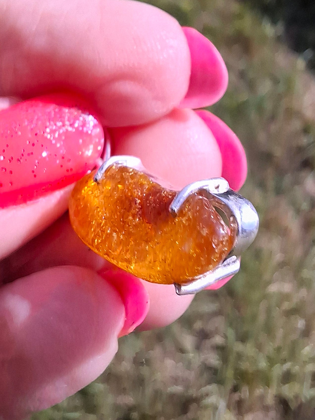 Baltic Amber Pendant, 925 Silver, Fossil (Ref: AP3)