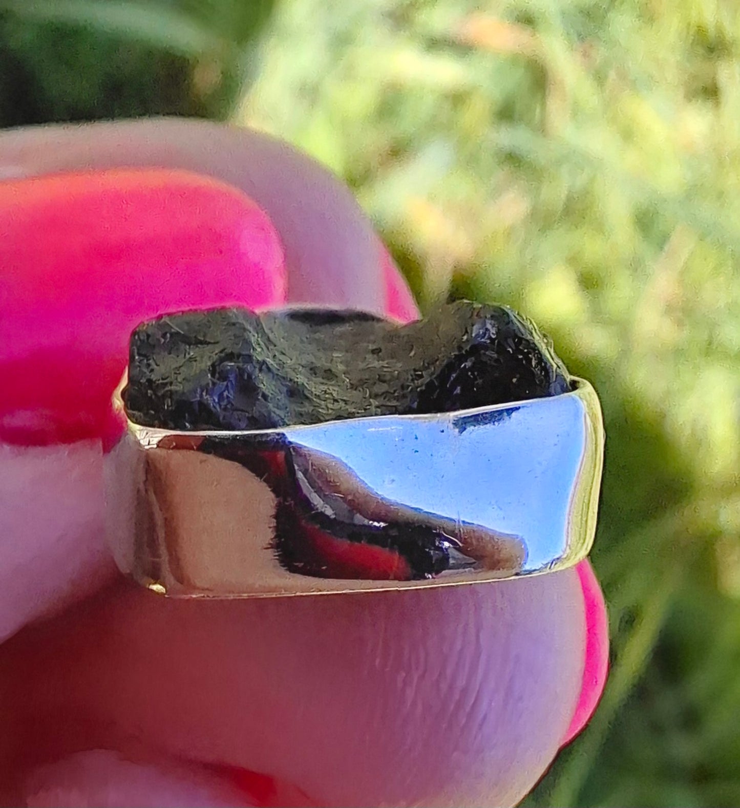Moldavite Pendant, 925 Silver, Tektite (Ref: P440)