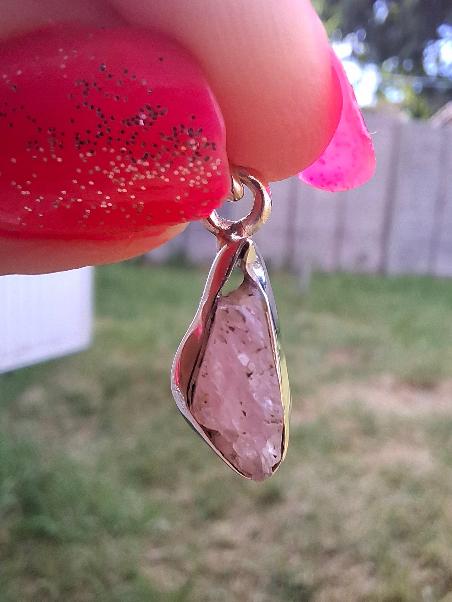 Pink Tourmaline Pendant, 925 Silver, Crystal (Ref: PT80)