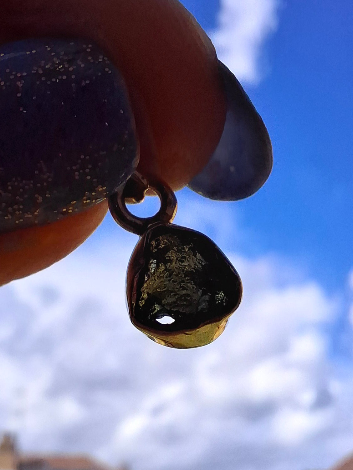 Moldavite Pendant, 925 Silver, Tektite (Ref: P96)