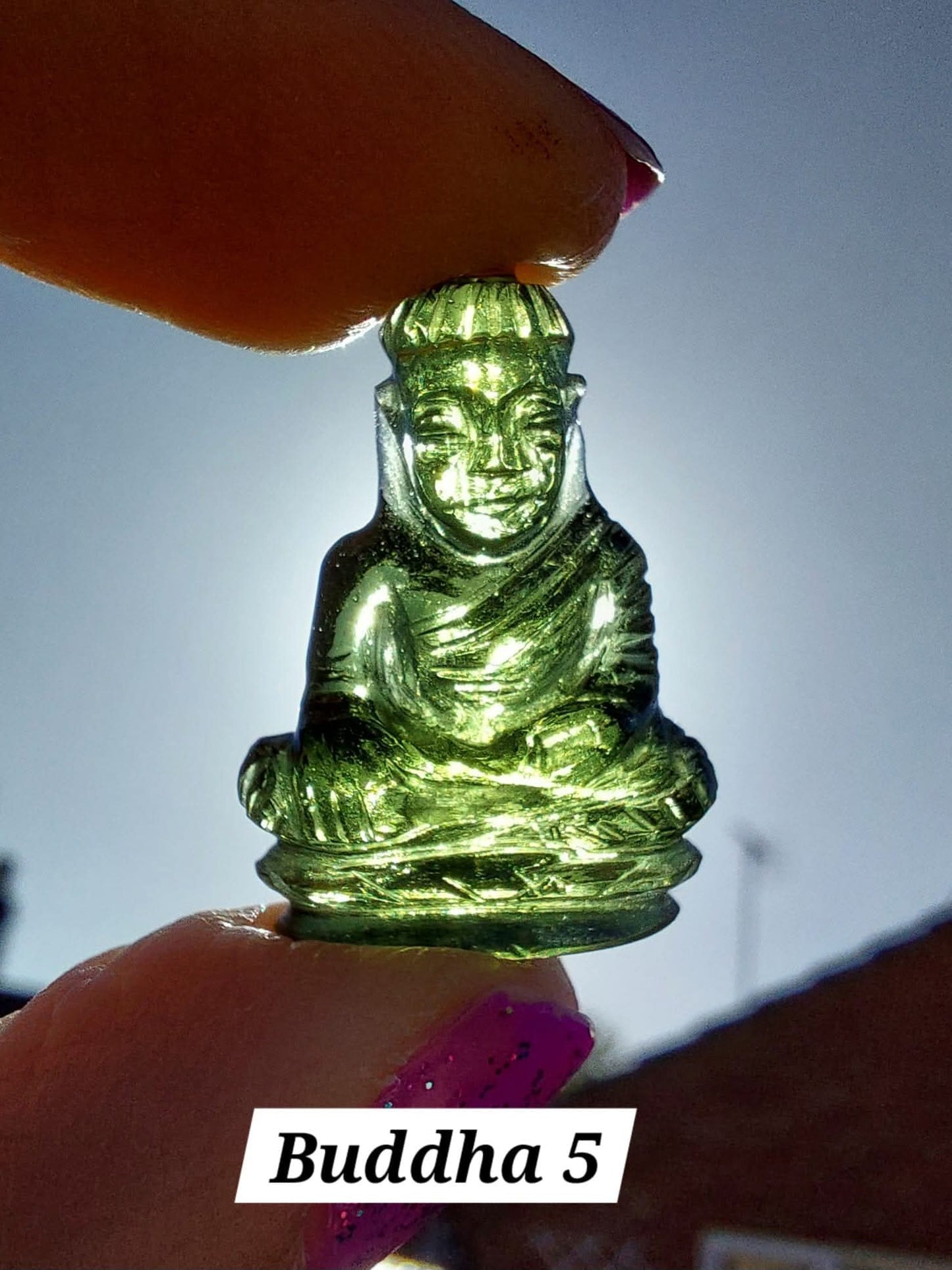 Moldavite BUDDHA Carving, 3.00g, Tektite (Ref: Buddha5)