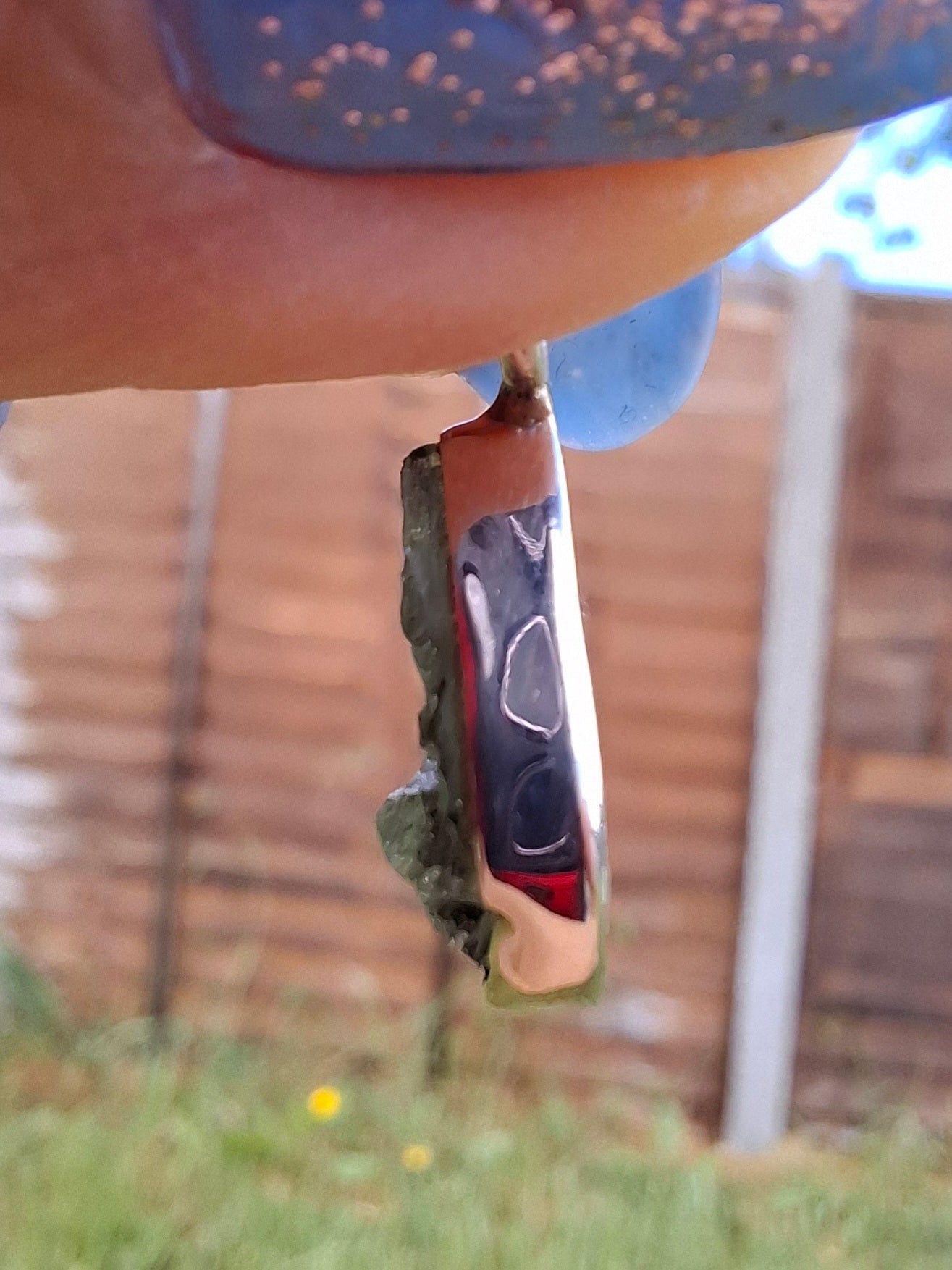 Moldavite Pendant, 925 Silver, Tektite (Ref: P73)