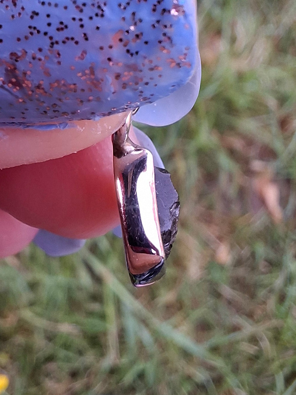 Moldavite Pendant, 925 Silver, Tektite (Ref: P63)