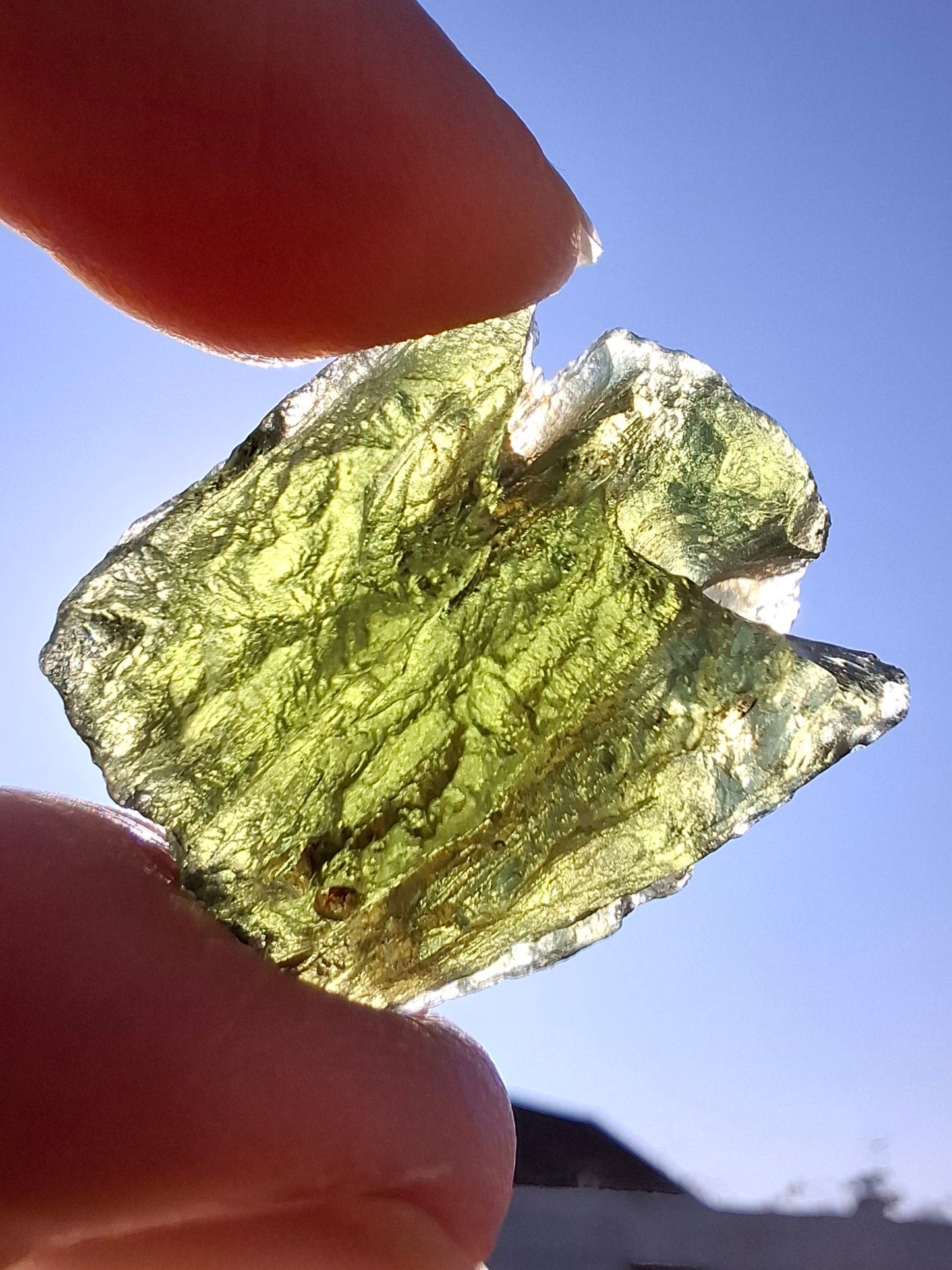 Moldavite Piece, NESMEN, 6.92g, Tektite (Ref: 1375)