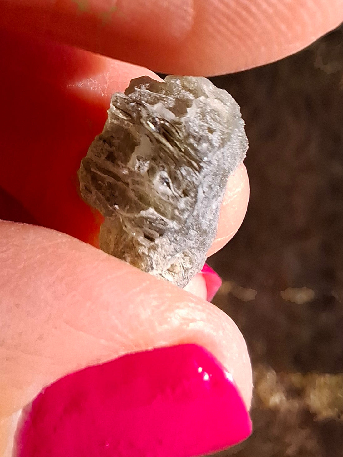 Moldavite Piece, SNOWFLAKE, FROSTED, BRUSNA, Tektite (Ref: 1493)